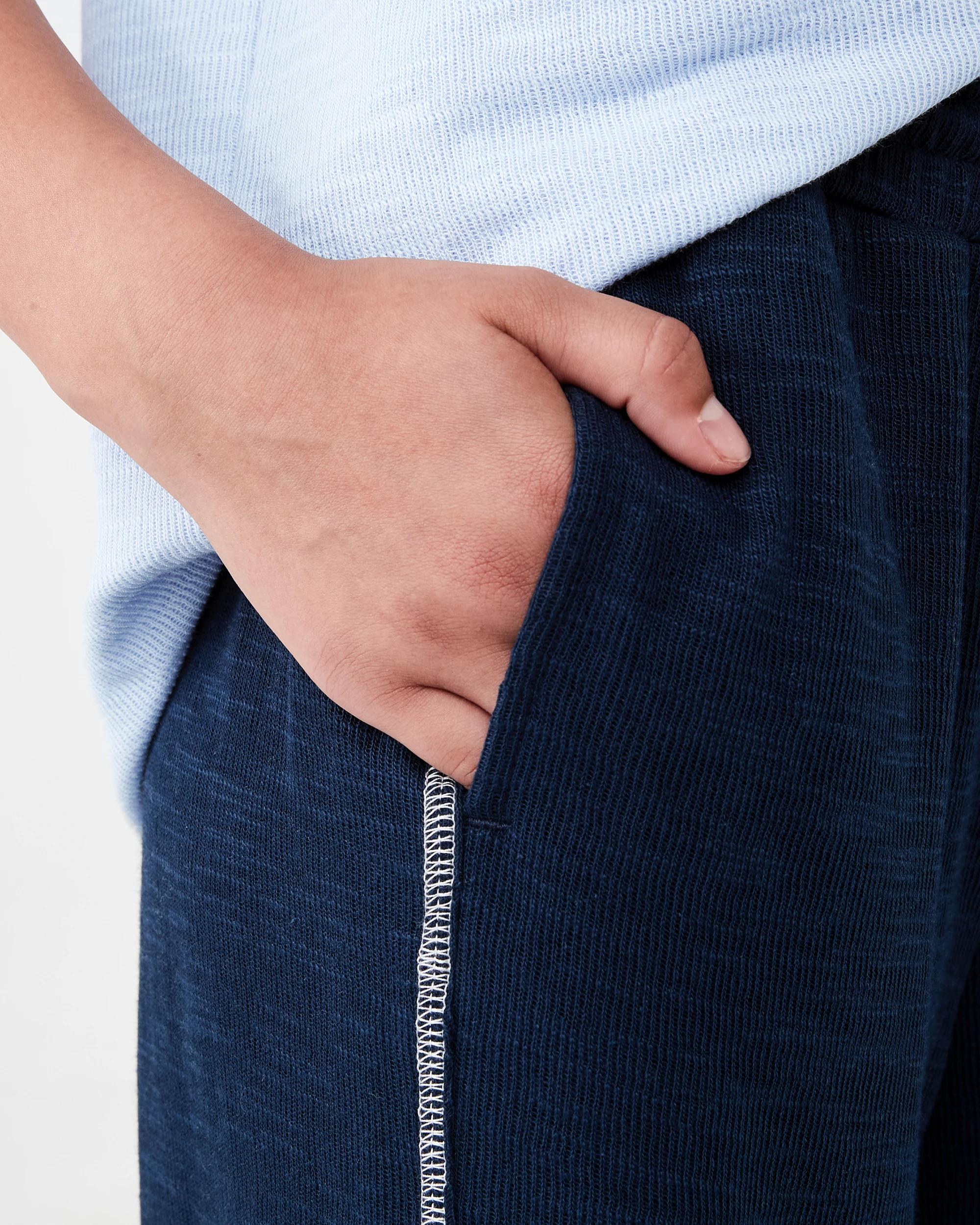 4 Textured Knit Pants Dress Navy, 4 of 7