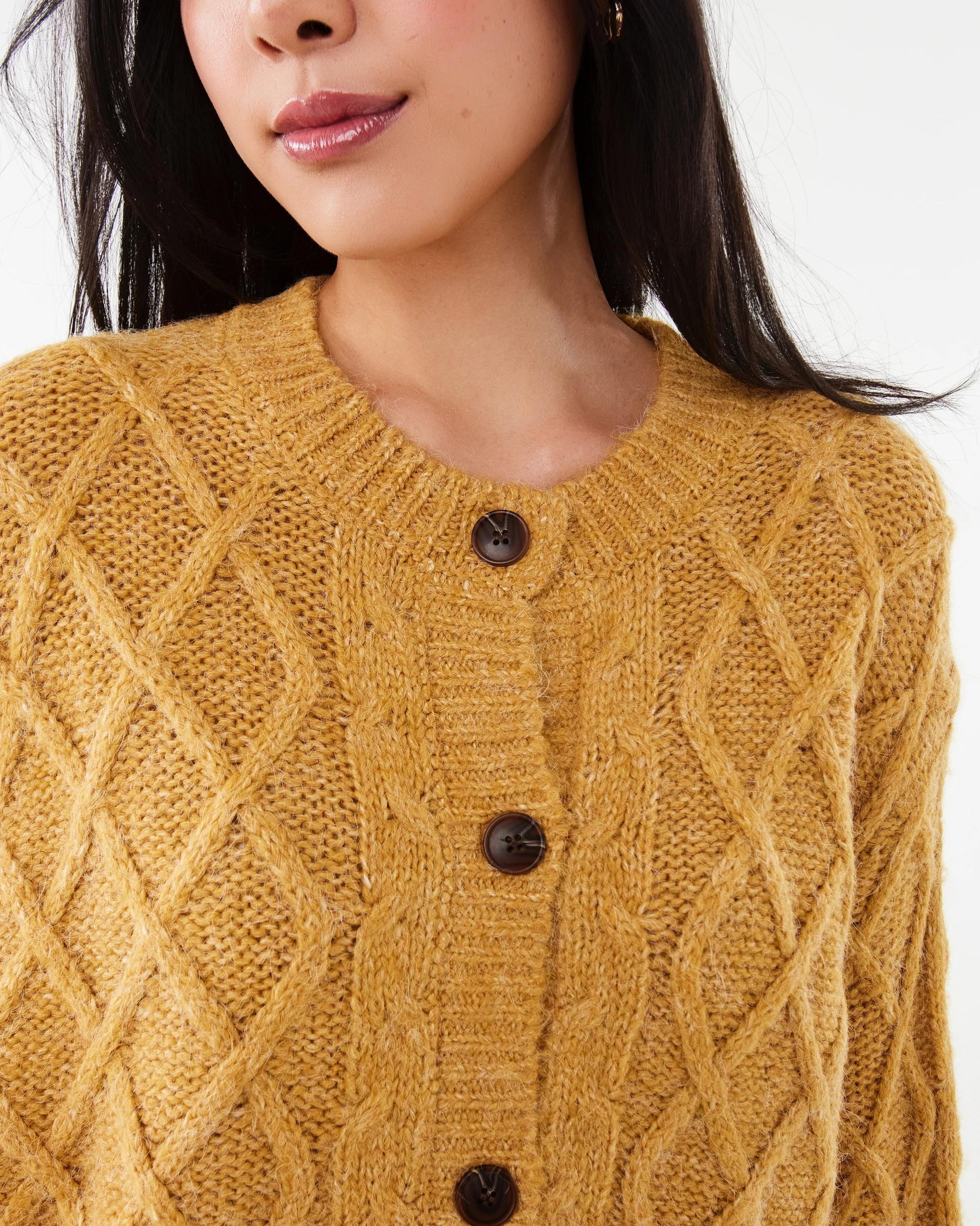 6 Cable Cardigan Yllw Brass, 6 of 7