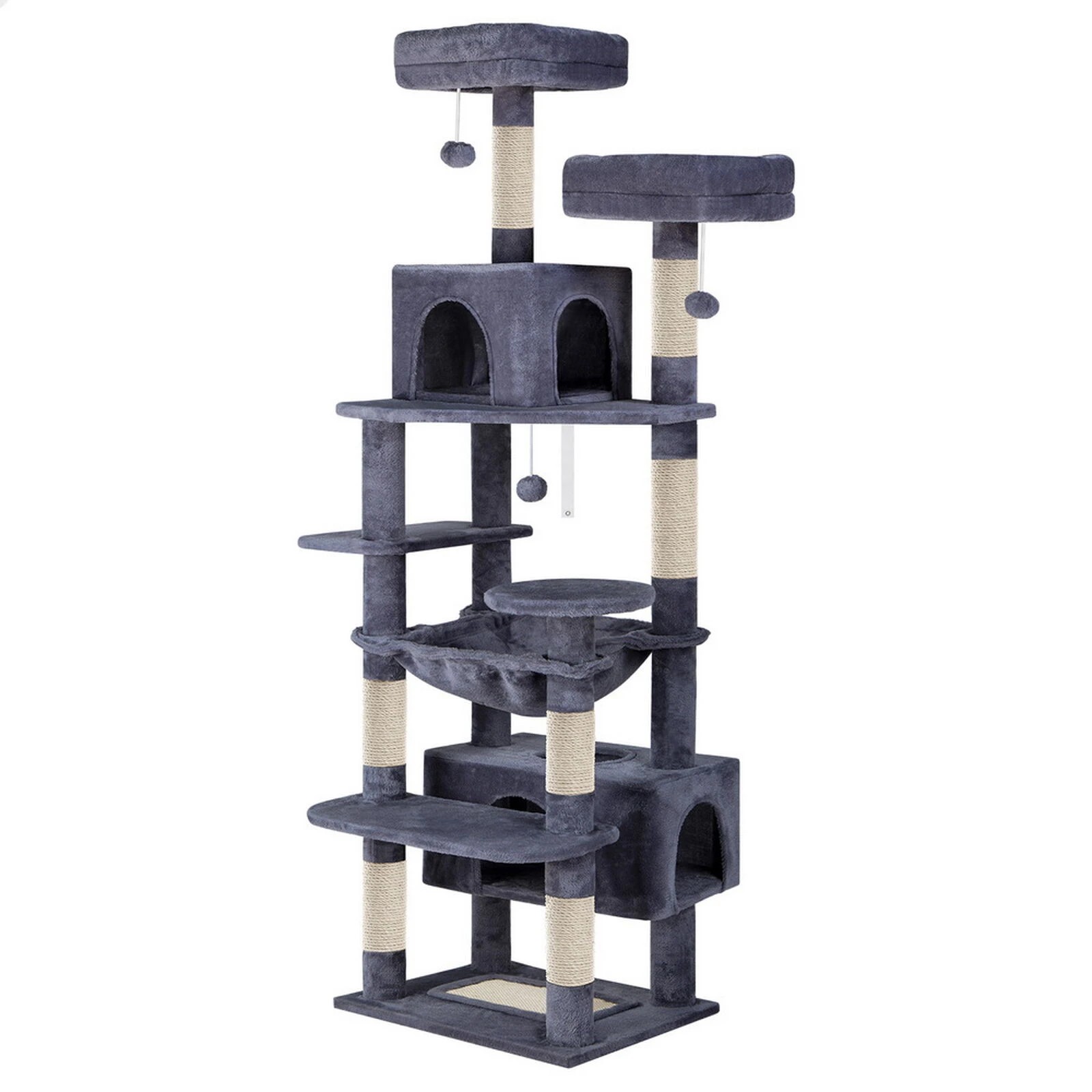 1 Beastie Cat Tree Tower Scratching Post Scratcher Condo House Furniture 184cm - Grey, 1 of 5