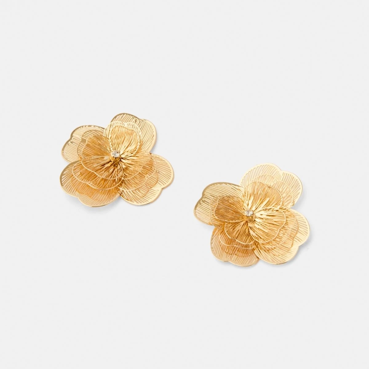 2 Filigree Flower Stud Earrings - Gold Tone, 2 of 5