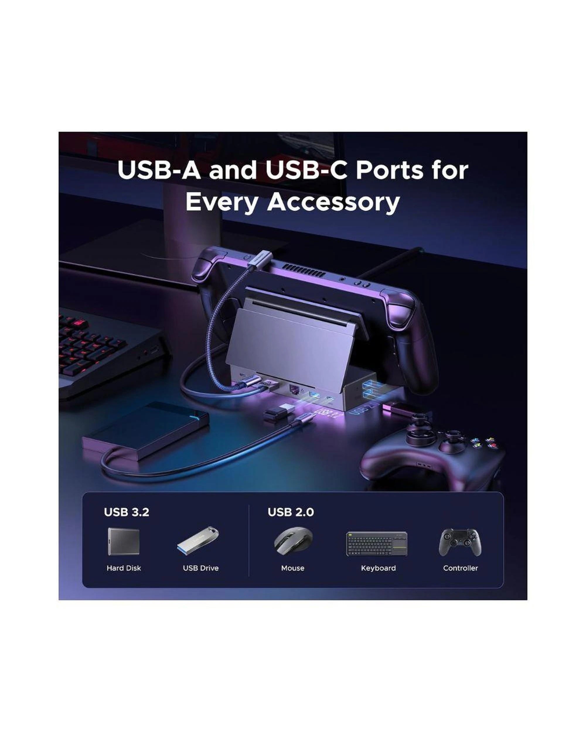 4 UGREEN 9 in 1 USB C Steam Deck Dock with Stand DP 4K 120Hz, 4 of 9