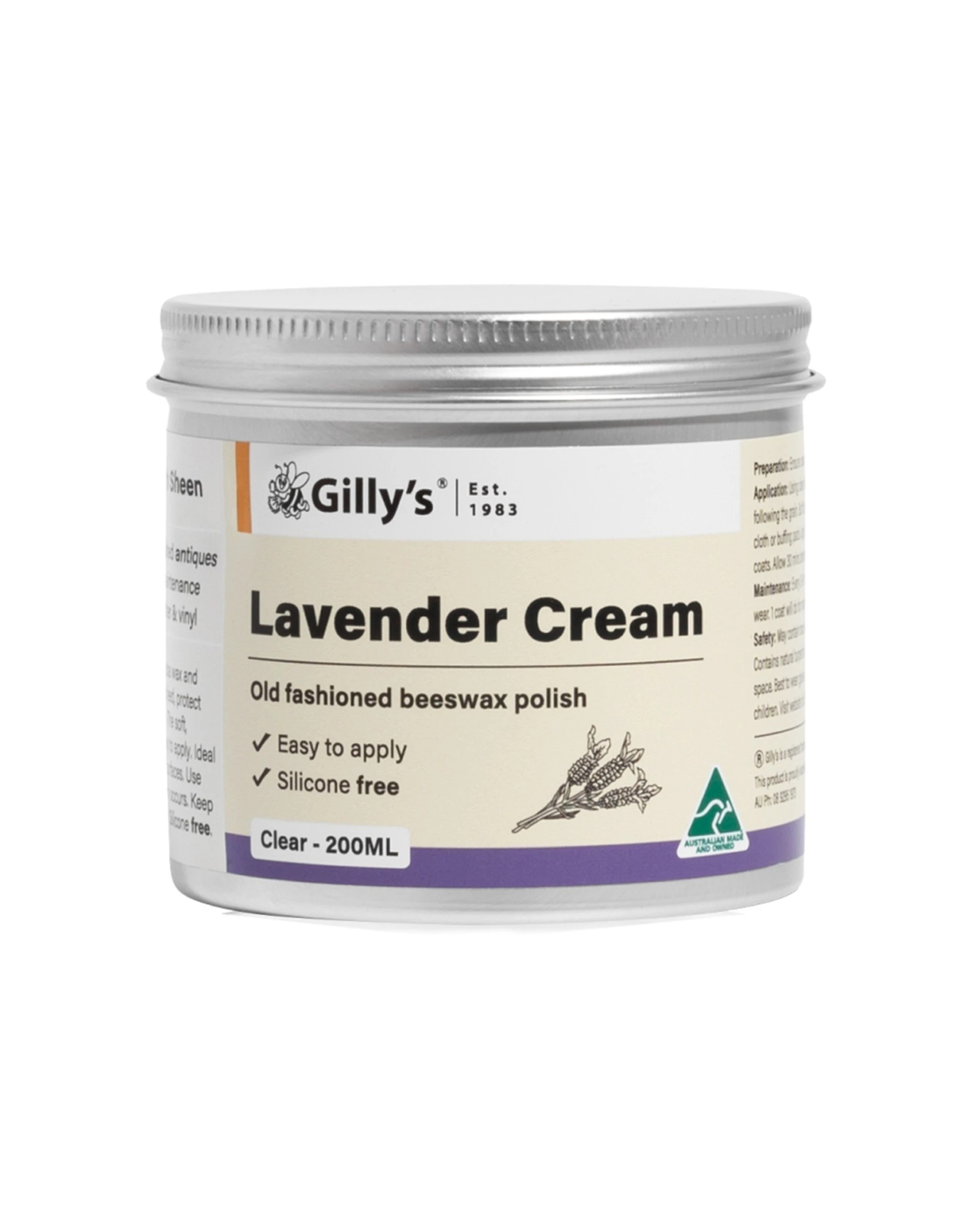 1 Gillys 200ml Beeswax Polish For Timber Furniture Surfaces - Natural, 1 of 1