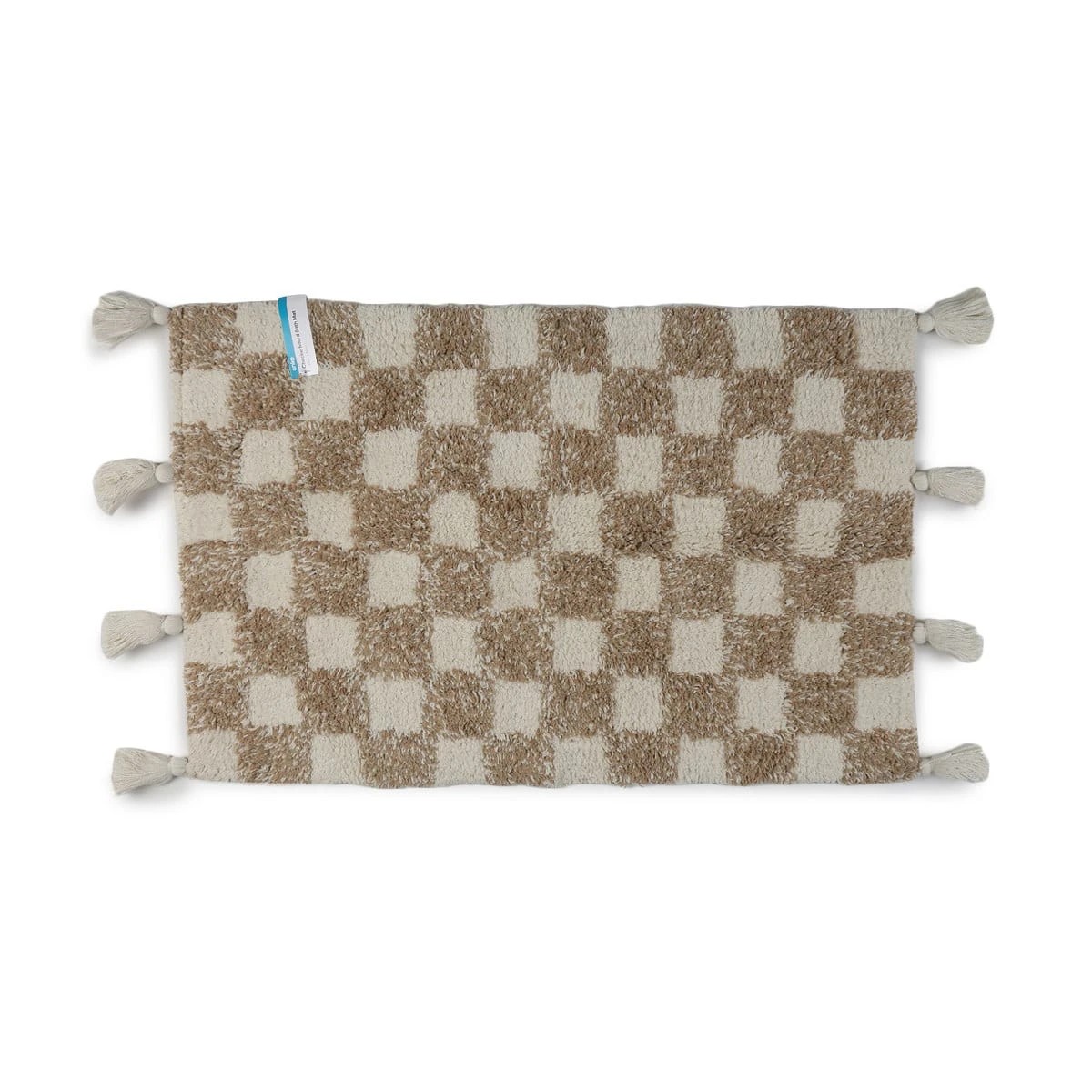 4 Checkerboard Bath Mat - Beige, 4 of 4