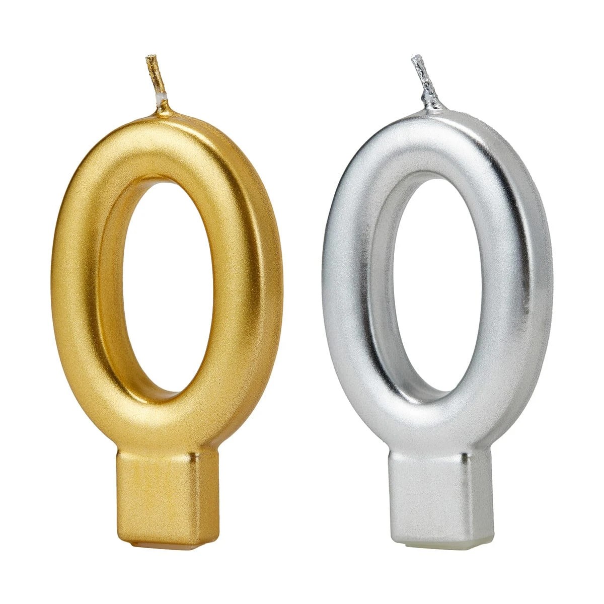 2 Metallic Candle Number 0 - Assorted, 2 of 6