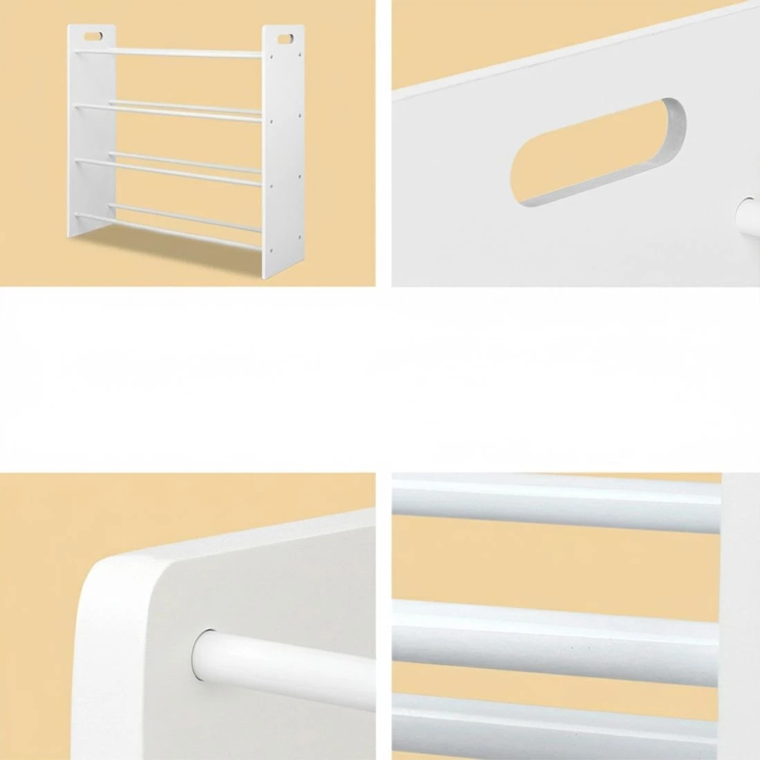 4 Keezi Kids Toy Box 12 Bins Bookshelf Organiser Children Storage Rack - White, 4 of 7