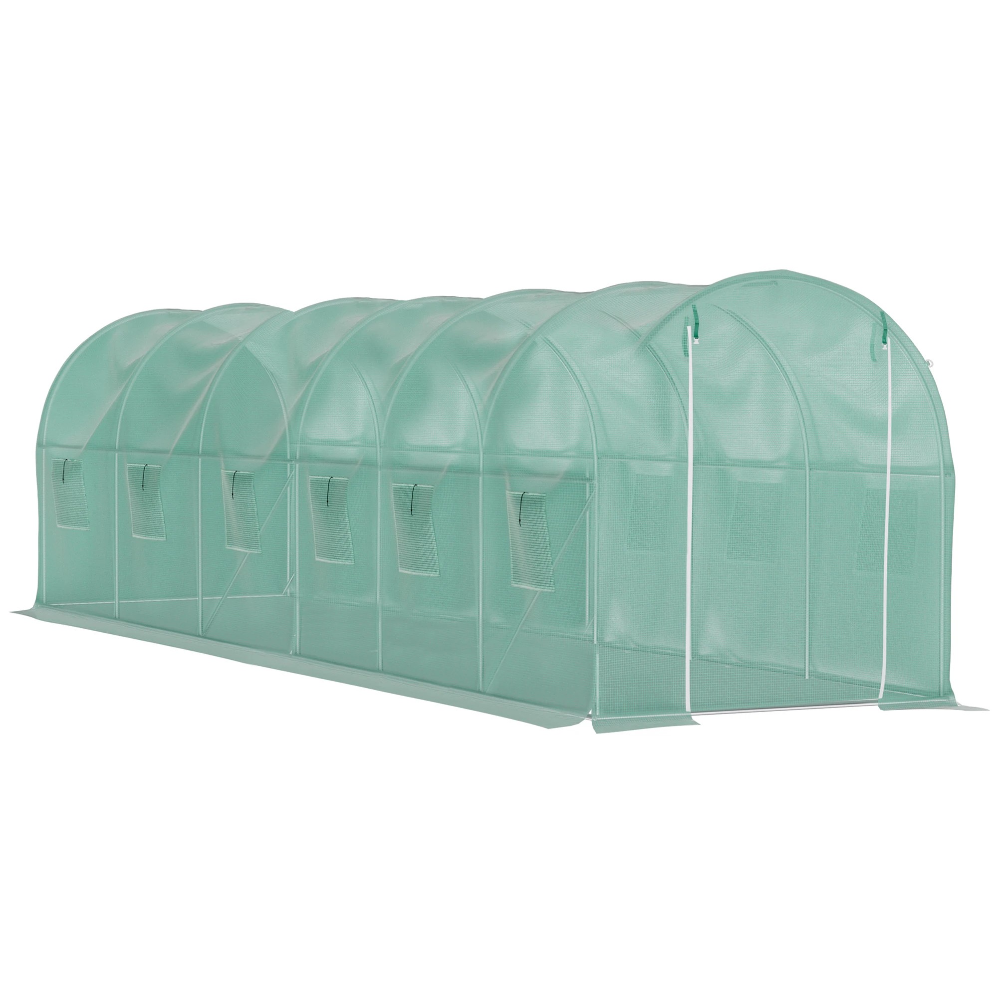 2 Lambu Walk in Greenhouse Tunnel, PE Cover, Roll Up Door, Ventilated 6x3x2m, 2 of 5
