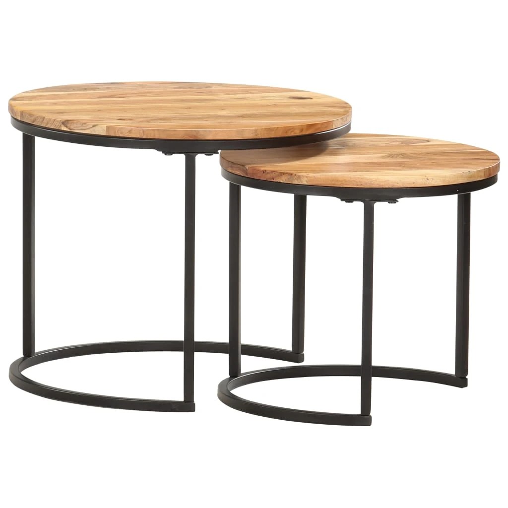 1 Vidaxl Nesting Table Wooden Coffee Table - Brown, 1 of 9