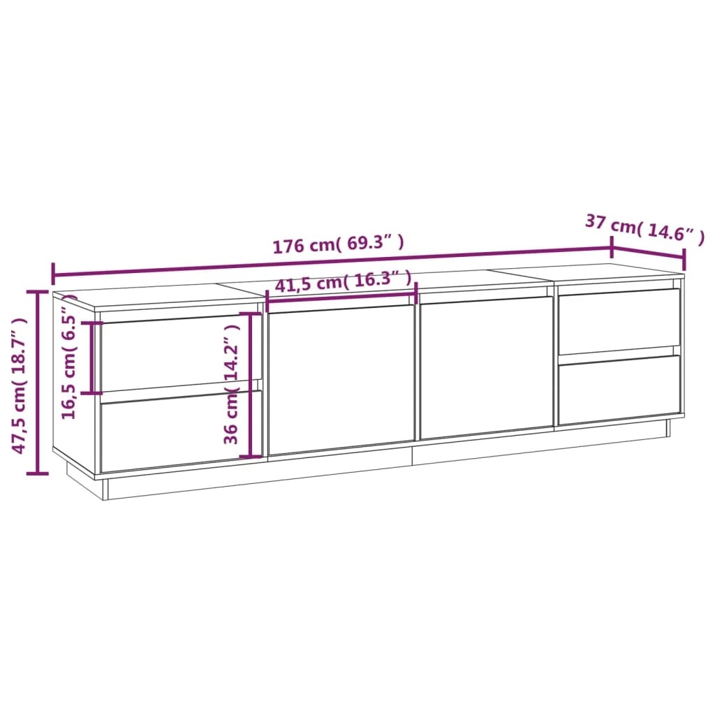 7 vidaXL Tv Cabinet Pine Wood - Brown, 7 of 7