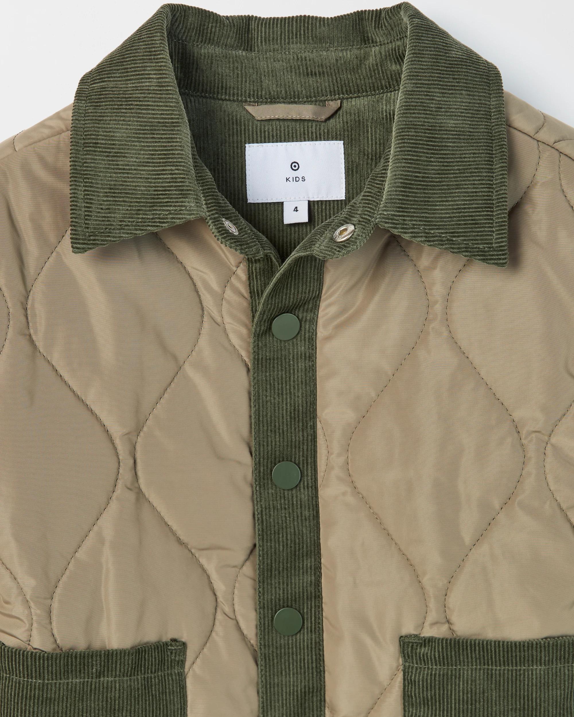 7 Target Kids Quilted Puffer Collar Jacket GREEN, 7 of 7