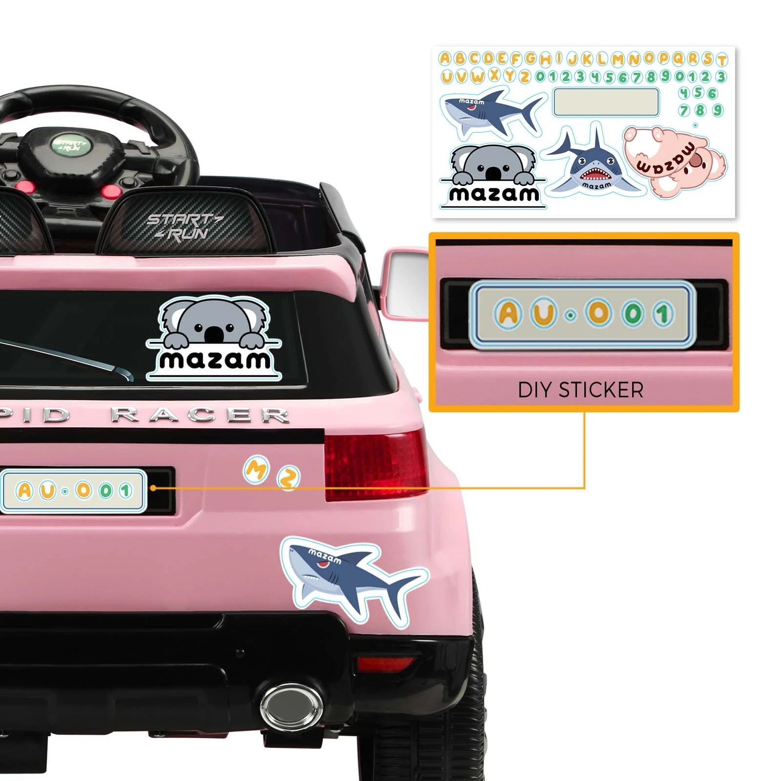 9 Mazam Kids Ride On Car Electric Vehicle Toy Remote Cars Gift Mp3 Led Light 12v
 - Pink, 9 of 10