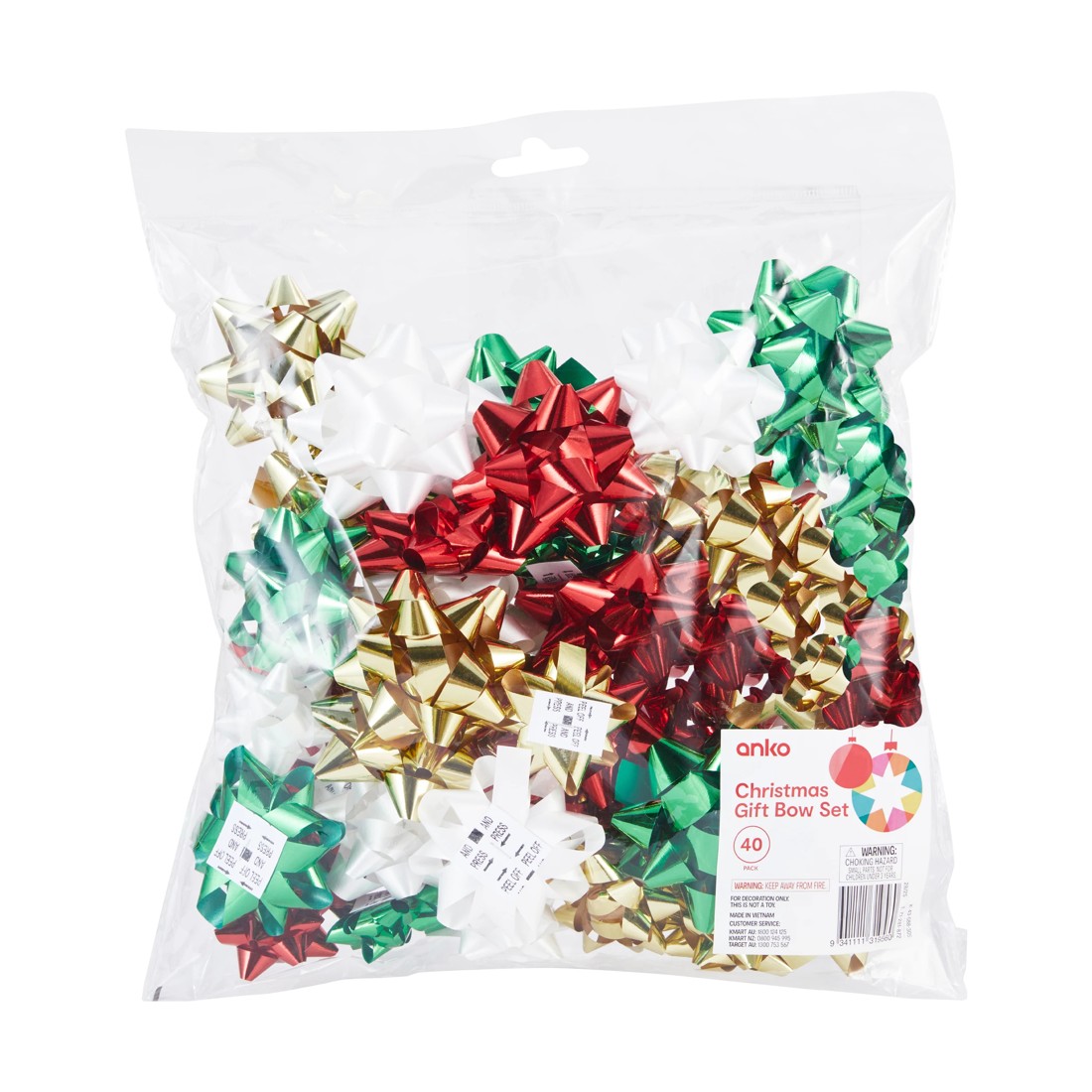 1 40 Pack Christmas Gift Bow Set, 1 of 6