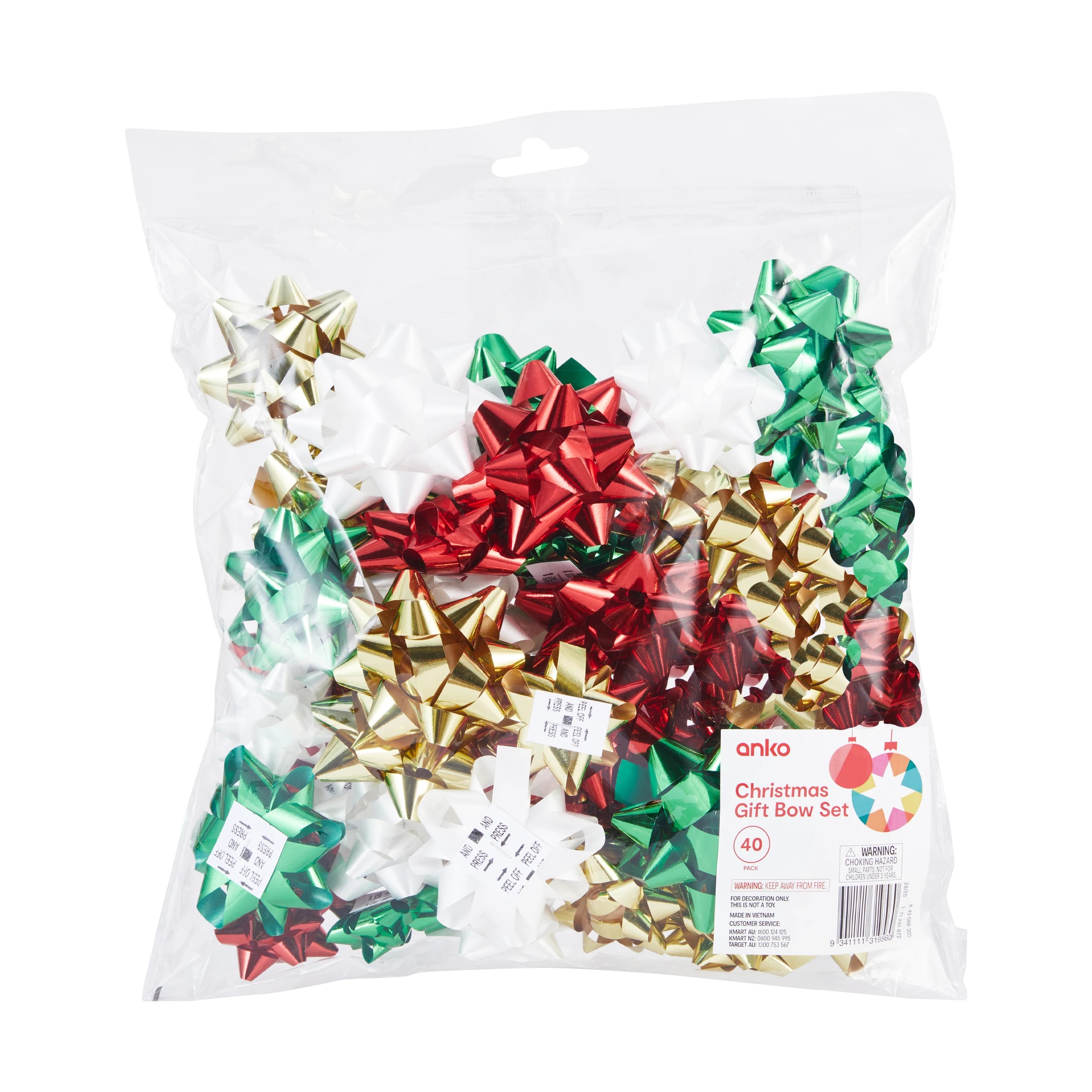 1 40 Pack Christmas Gift Bow Set, 1 of 6