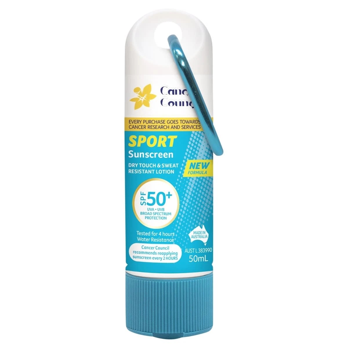1 Cancer Council SPF 50+ Sport Dry Touch & Sweat Resistant Sunscreen Lotion 50ml - Aloe Vera and Vitamin E, 1 of 2