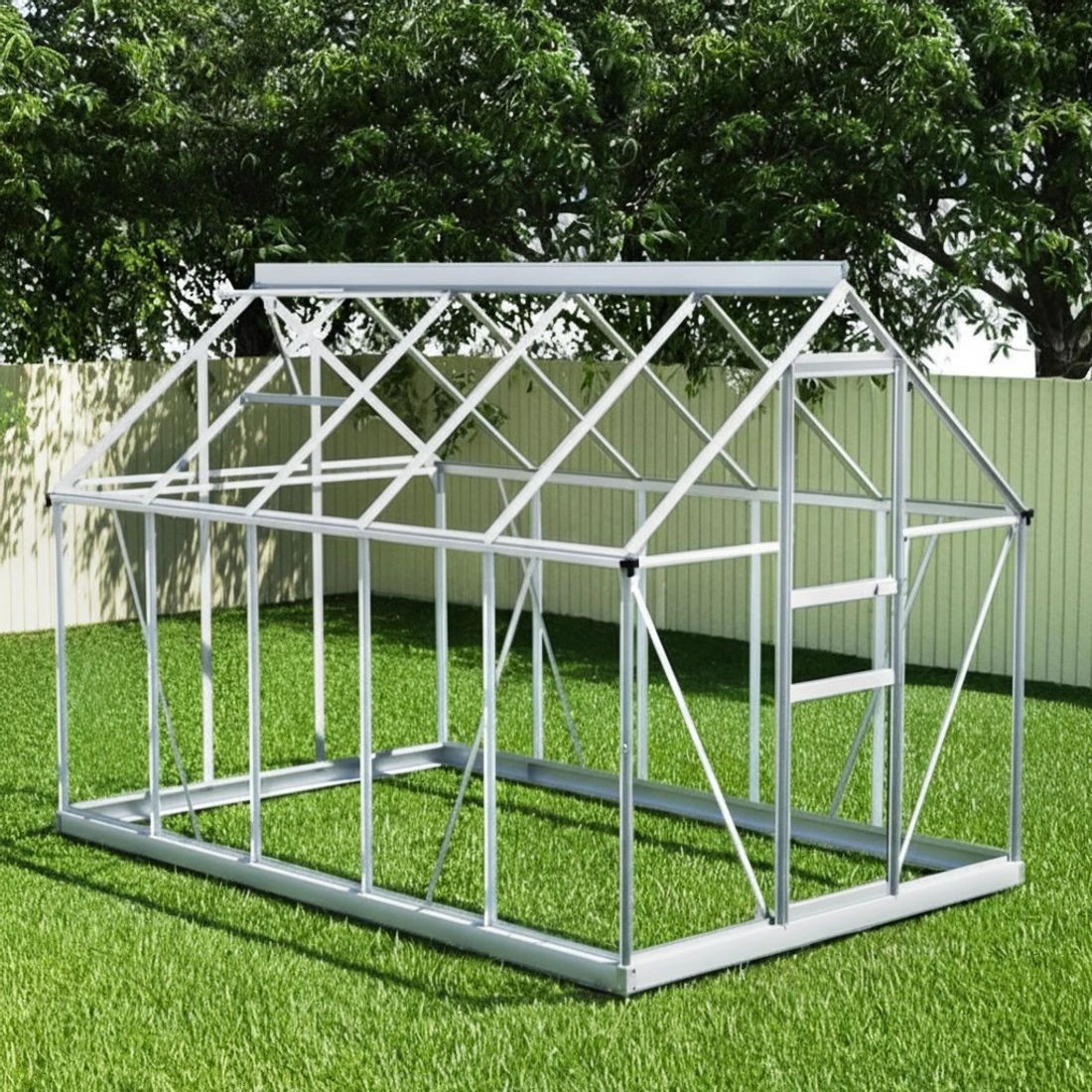 5 Green Fingers Greenhouse Aluminium Polycarbonate Premium Garden Storage Shed - Clear, 5 of 7