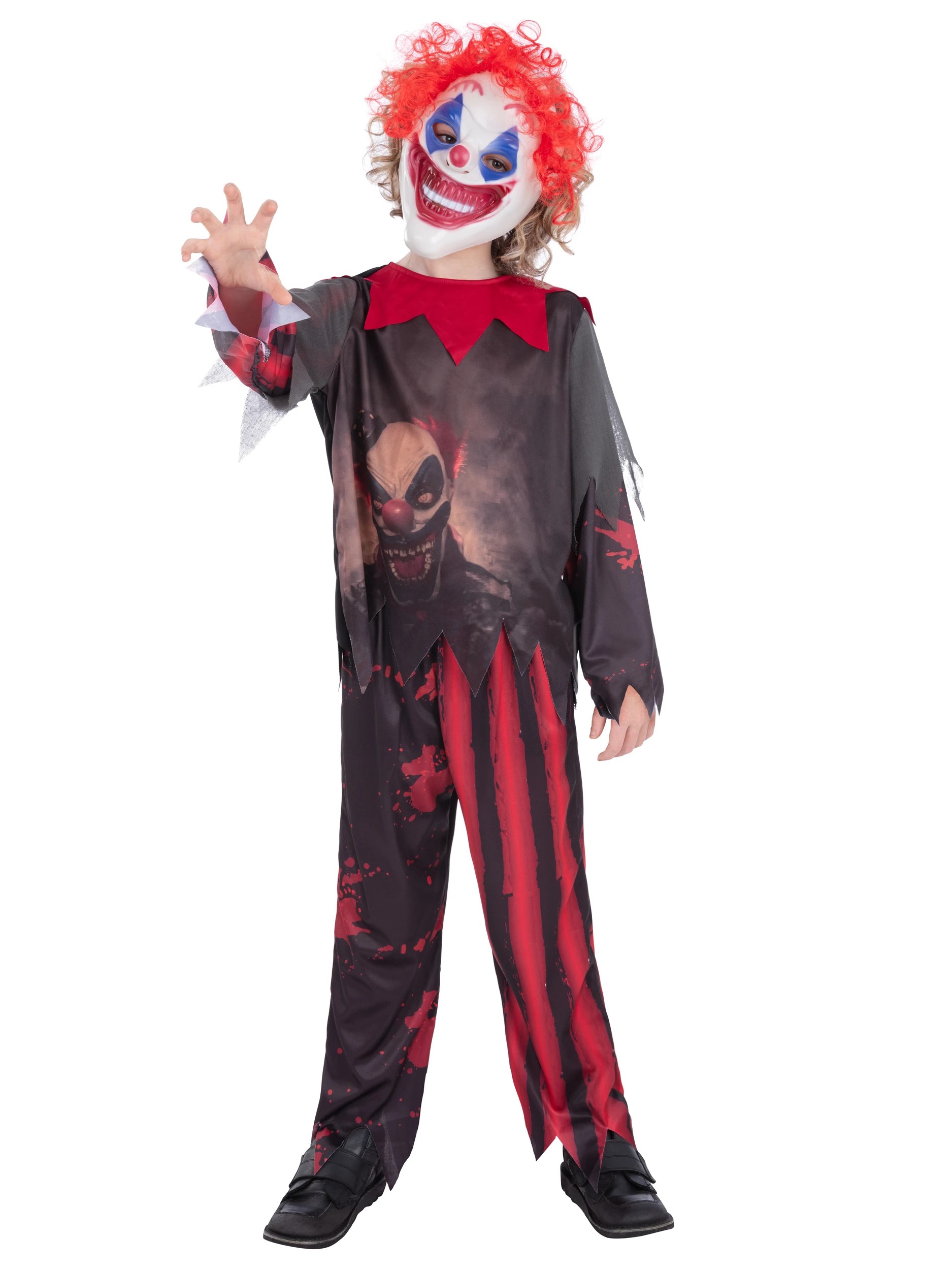 1 3 Piece Clown Costume With Mask - Ages 8+, 1 of 6