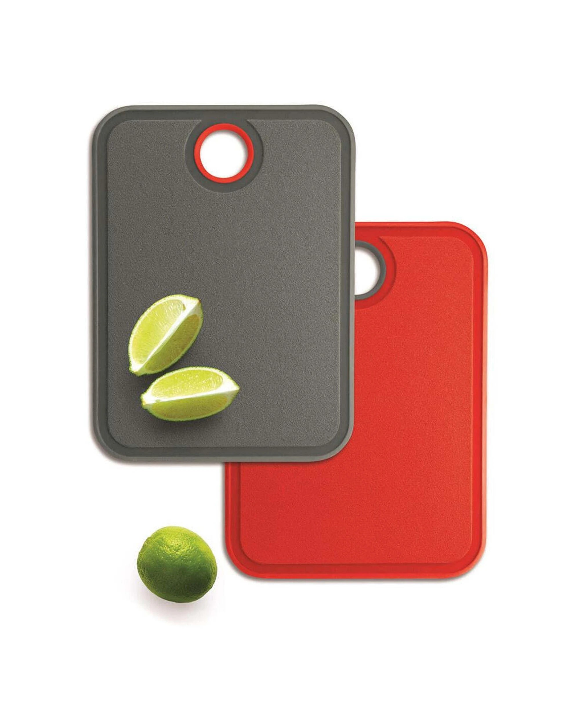 2 Avanti Plastic Bar Board 18cm Kitchen Cutting Board Assorted With Hole - Grey, 2 of 3