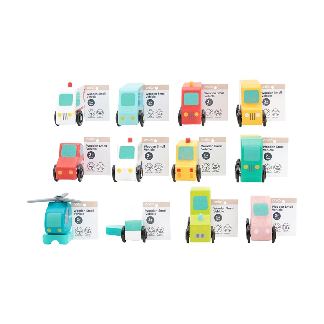 4 Wooden Small Vehicle - Assorted, 4 of 4