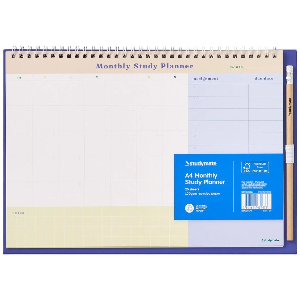 1 Studymate A4 Monthly Spiral Desk Planner, 1 of 3