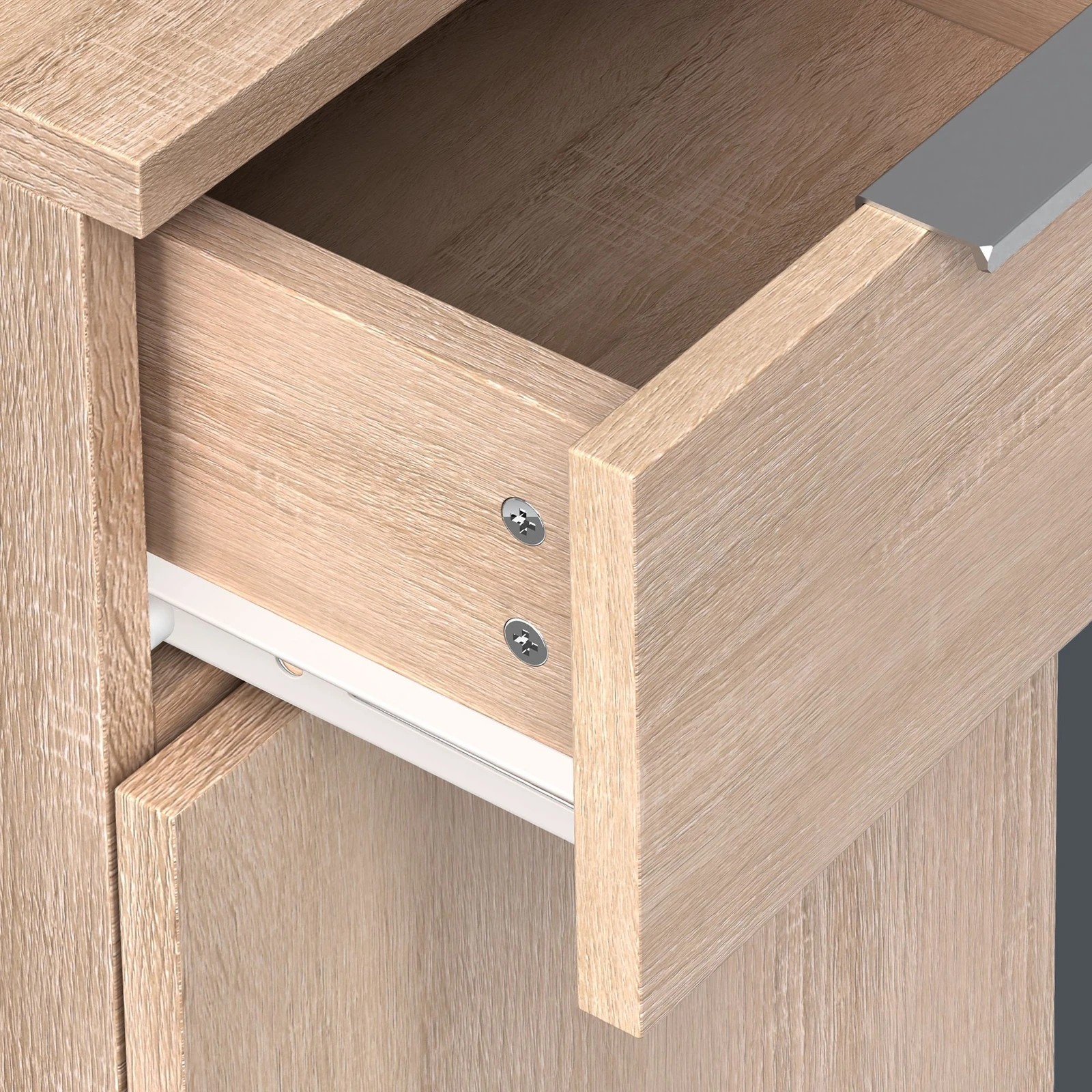 8 Alfordson Dressing Table Stool Set LED Vanity Desk Makeup Mirror Drawers - Wood, 8 of 10