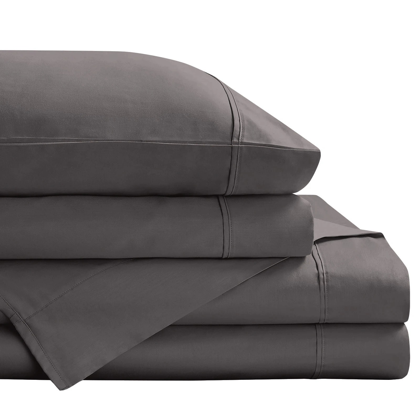 6 Royal Comfort Balmain 1000TC Bamboo Cotton Sheet Pillowcase Set Hotel - Queen Bed - Grey, 6 of 8