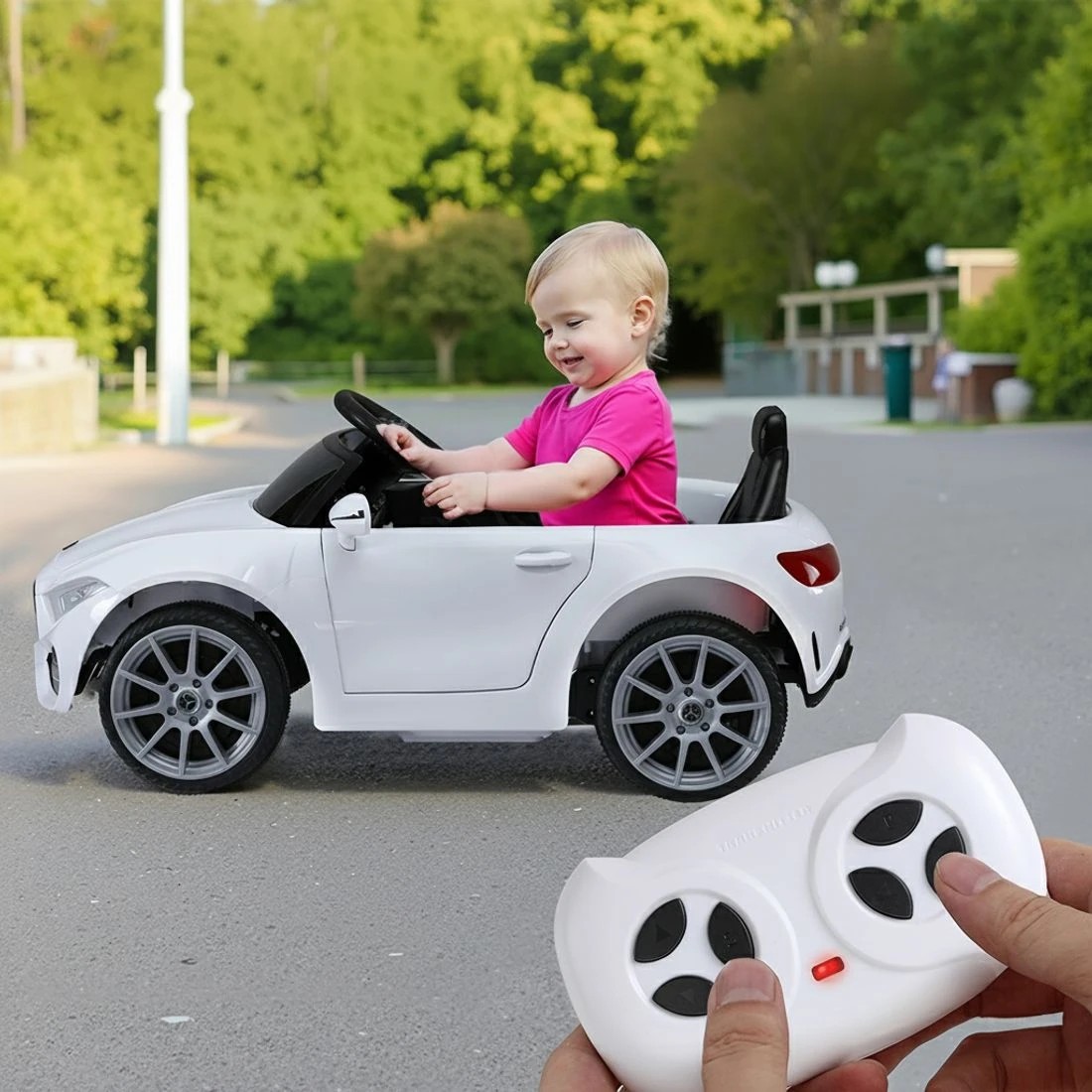 5 Kids Electric Ride On Car Licensed Outdoor Toys Cars Music Remote - White, 5 of 5