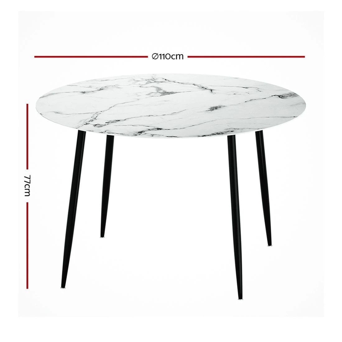 1 Artiss Dining Table Round Marble Effect 110CM - Multi, 1 of 6