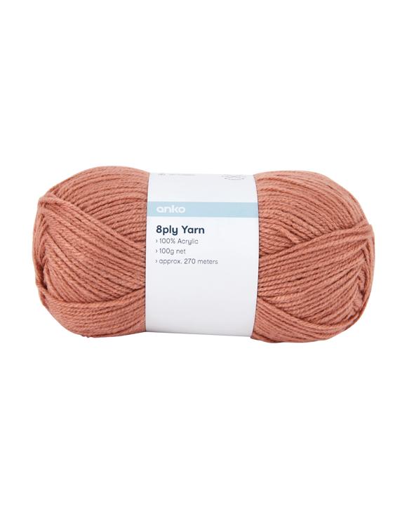 8 Ply Acrylic Yarn 100g – Clay