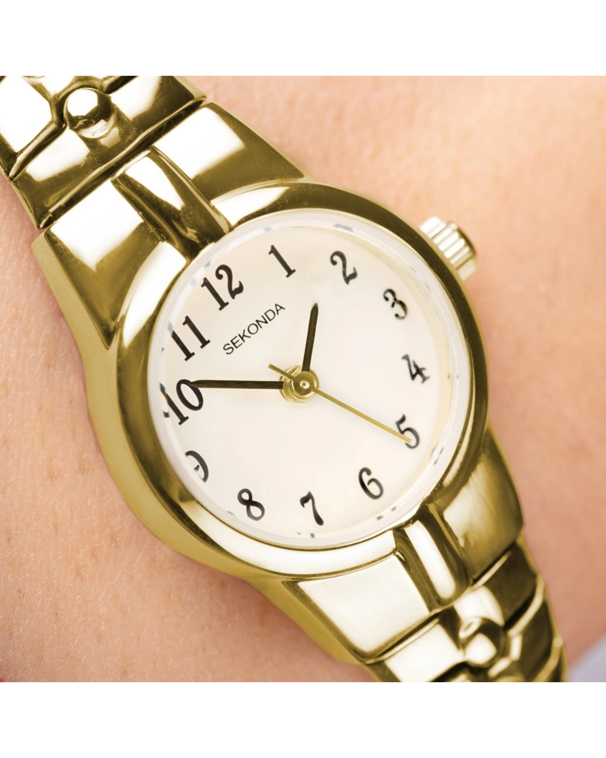 3 Sekonda Newton Mother Of Pearl Gold Watch Metal Band 19mm Case, 3 of 7