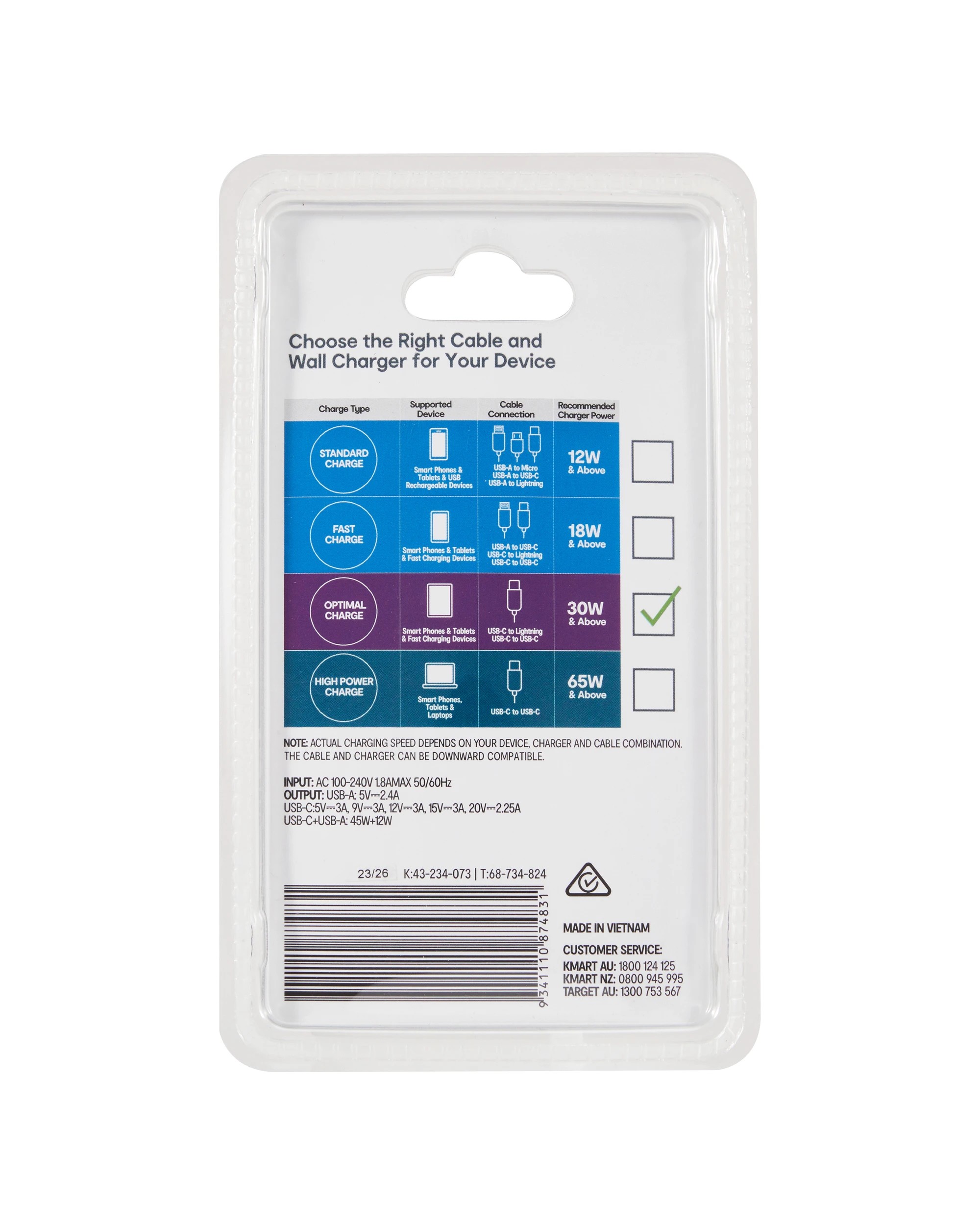 6 USB - C and USB - A 2 Wall Charger - Anko - White, 6 of 6