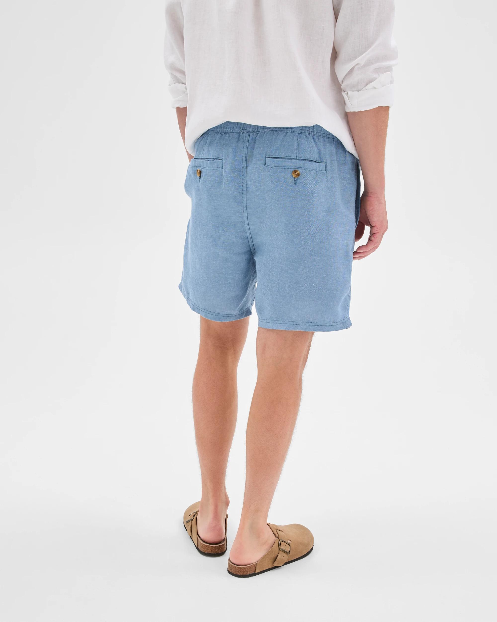 6 Target Man European Linen Shorts DENIM BLUE, 6 of 6