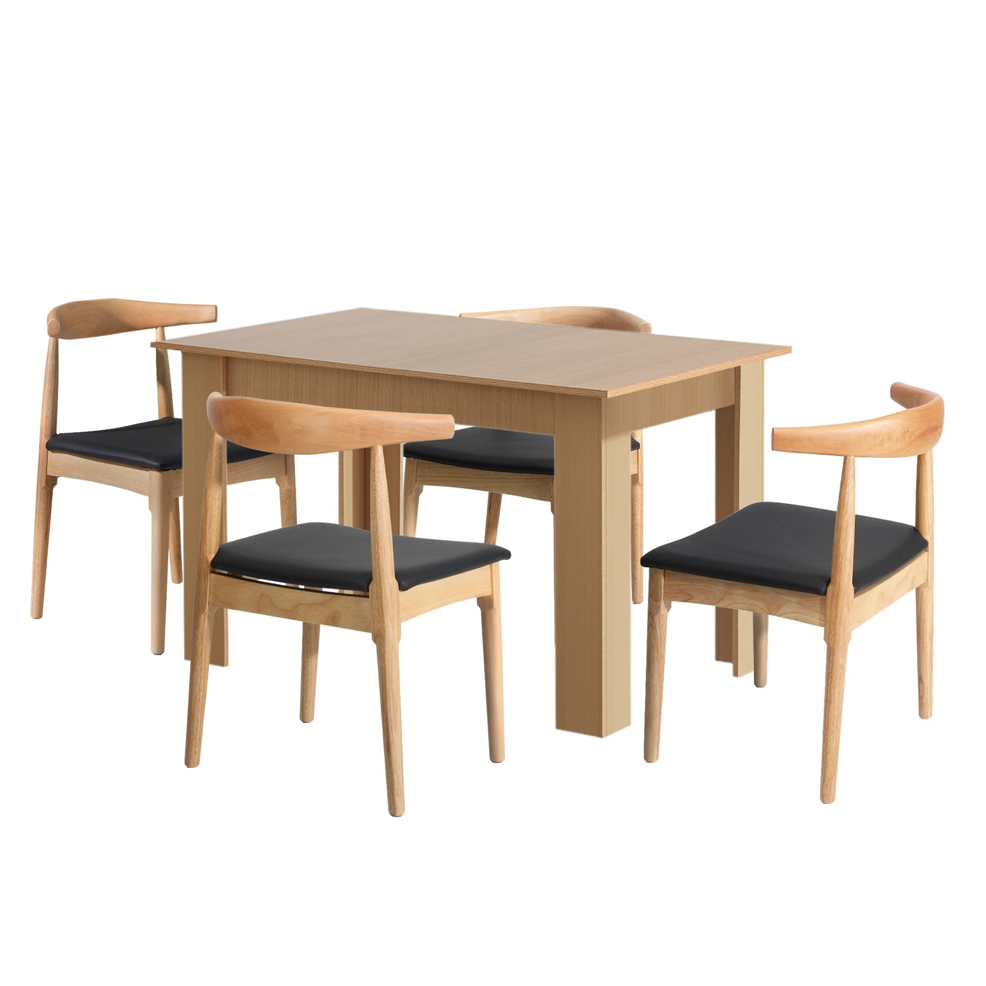 5 Oikiture 5pcs Dining Table Set 1.6m Extendable Dining Table And Chairs Pu Leather Padded Seat
 - Multi, 5 of 8