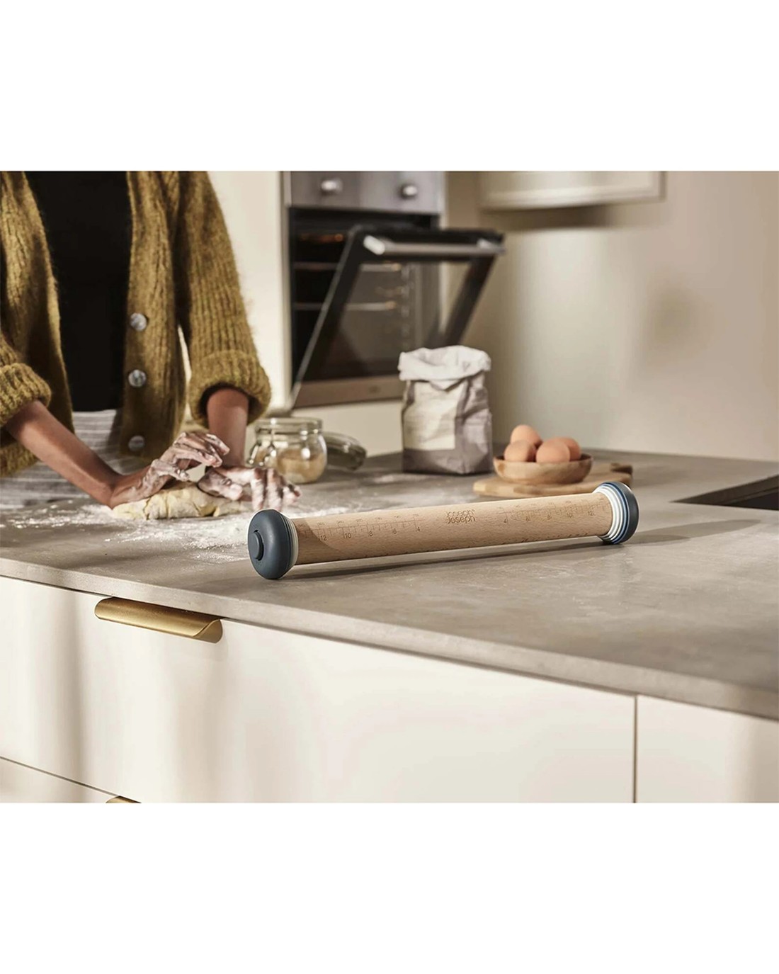 Joseph Joseph PrecisionPin 42cm Adjustable Rolling Pin Beech With ...
