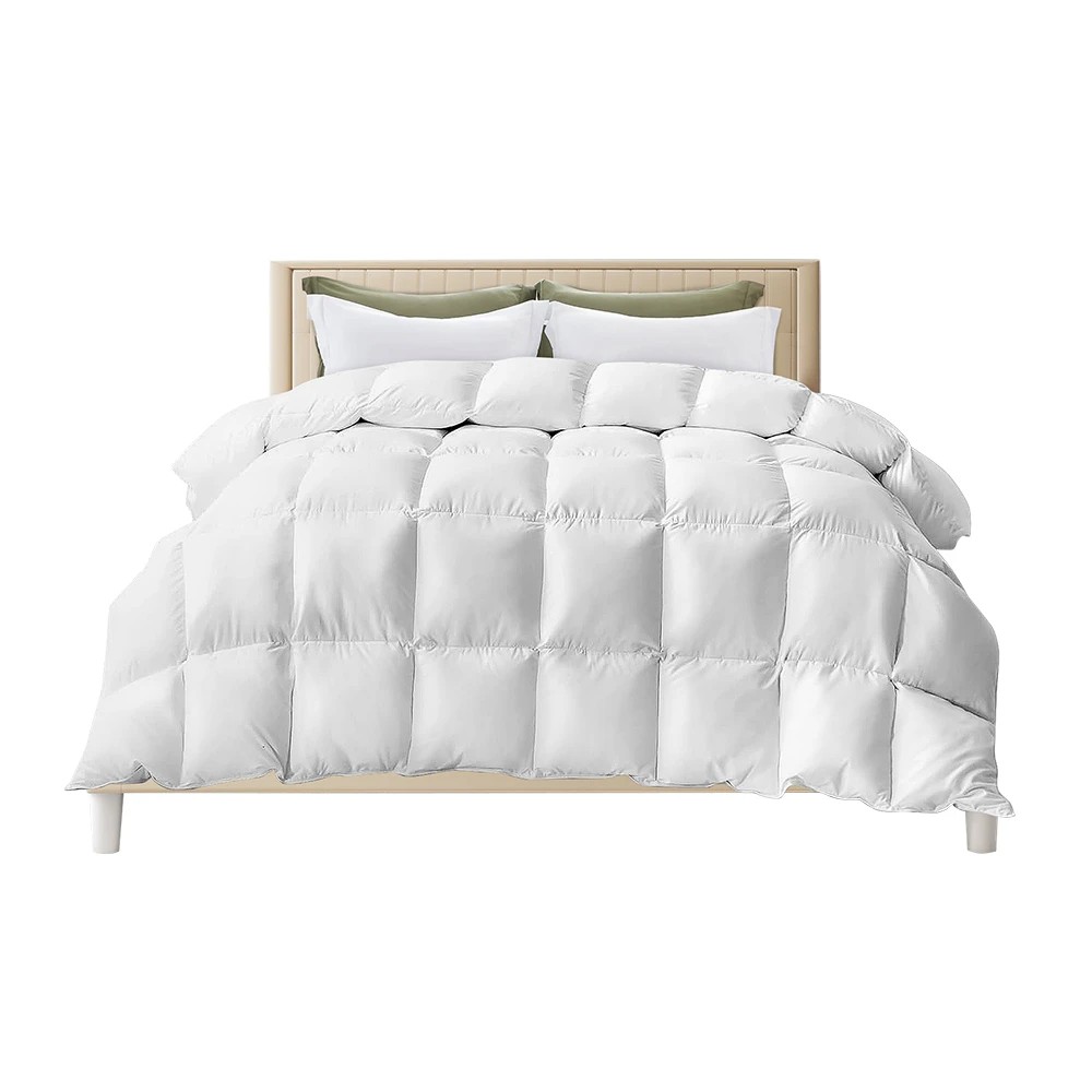 1 ZUNI Natural Bamboo Quilt 200GSM Duvet Doona Winter Summer Quilt Super King - White, 1 of 3
