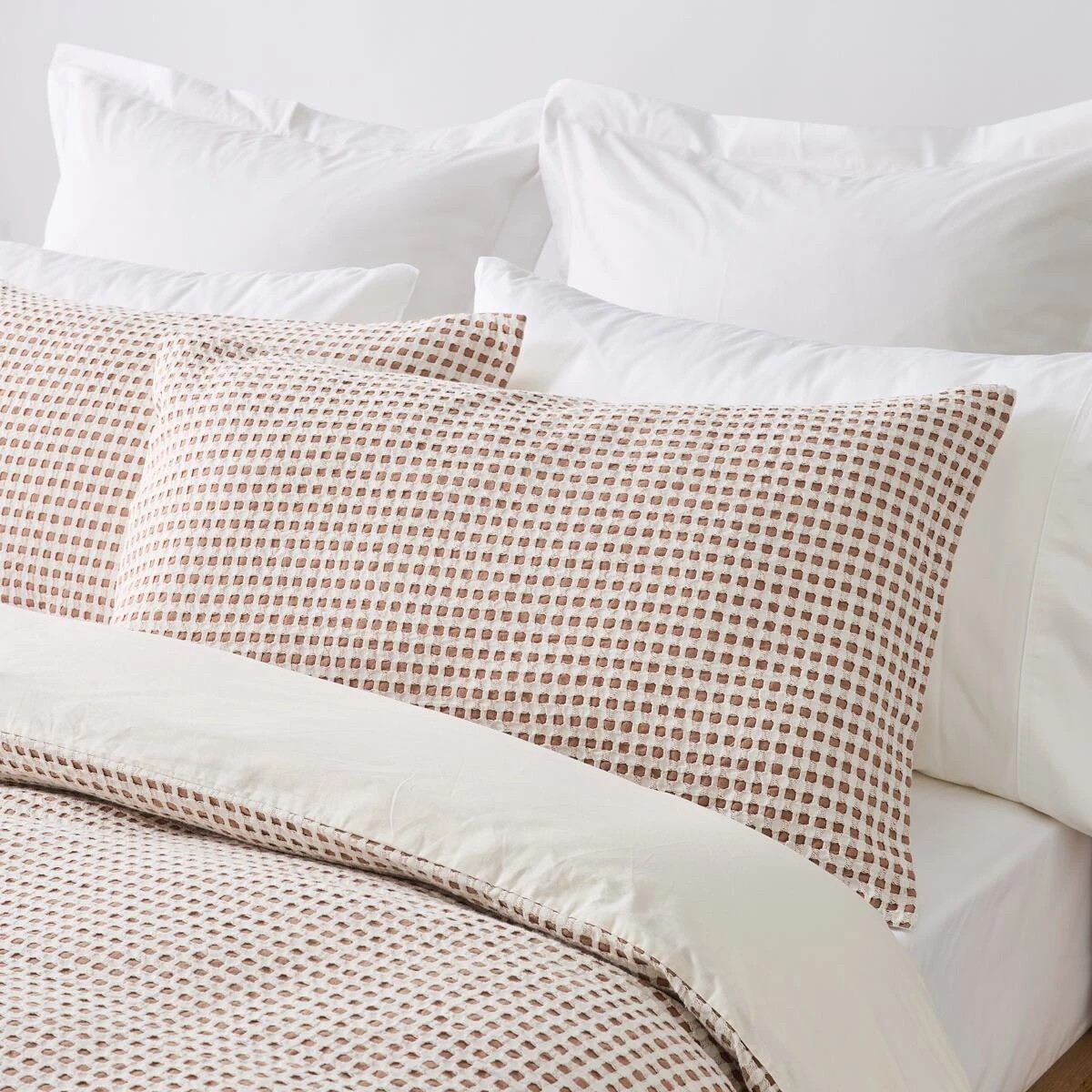 3 Dakota Cotton Quilt Cover Set - Double Bed, Tan, 3 of 7