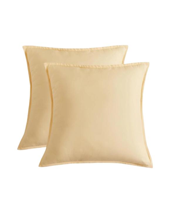 CleverPolly 2-Pack Vintage Washed Microfibre European Pillowcases - Butter