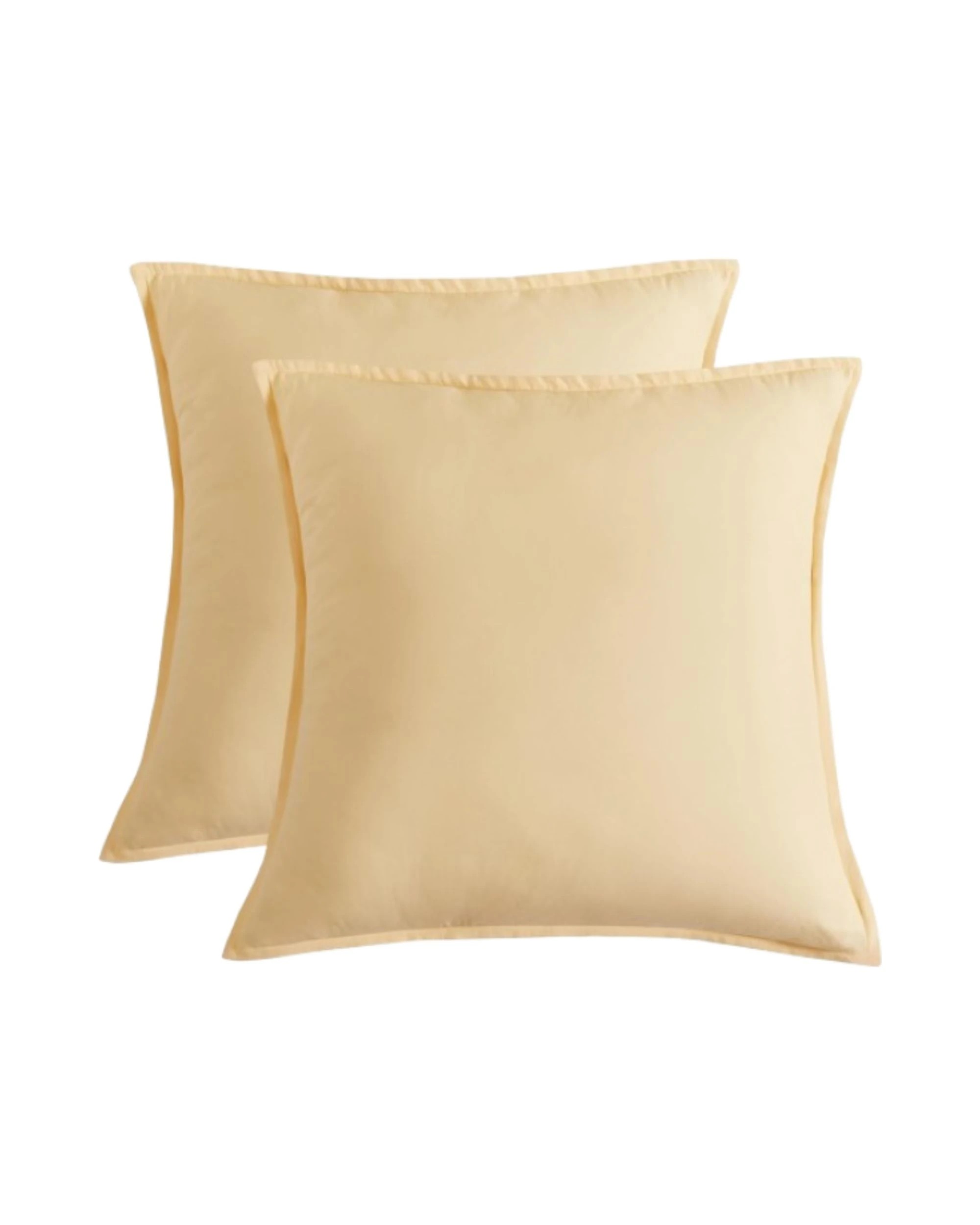 1 CleverPolly 2-Pack Vintage Washed Microfibre European Pillowcases - Butter, 1 of 1