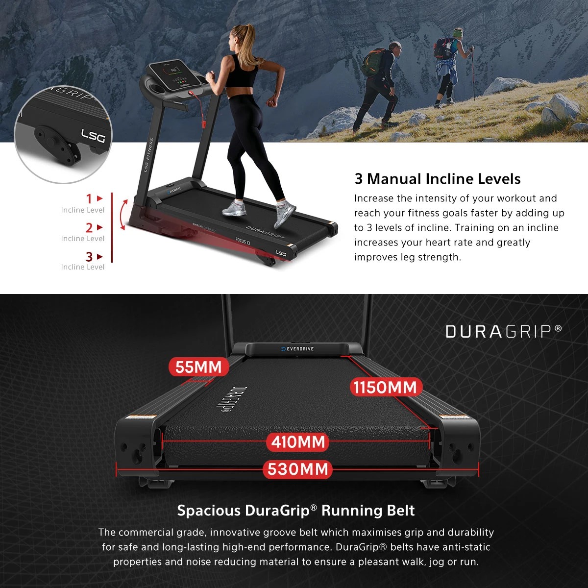 5 LSG Focus C1 Treadmill - Black, 5 of 9