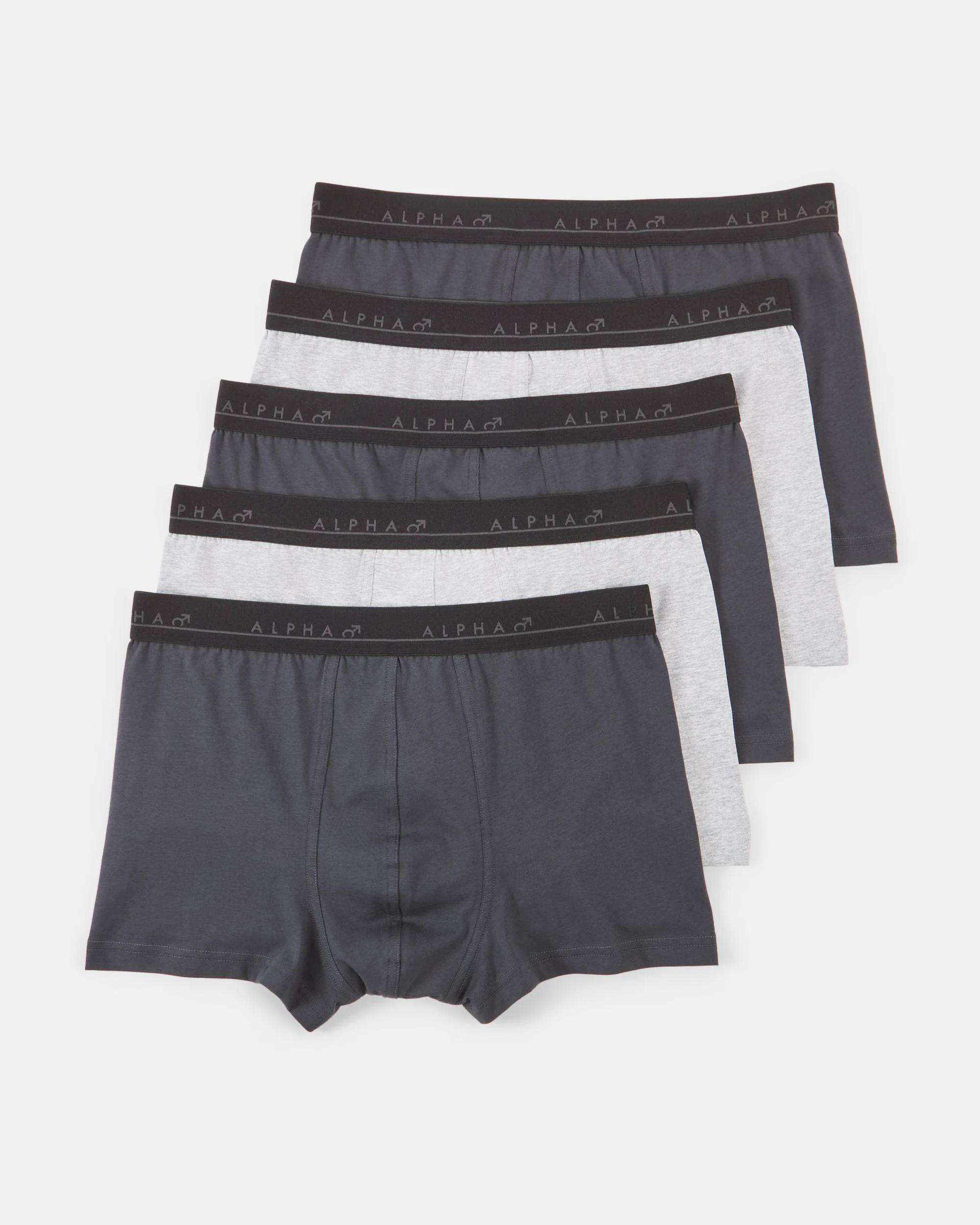 1 5 Pack Plain Trunks Navy Grey, 1 of 10