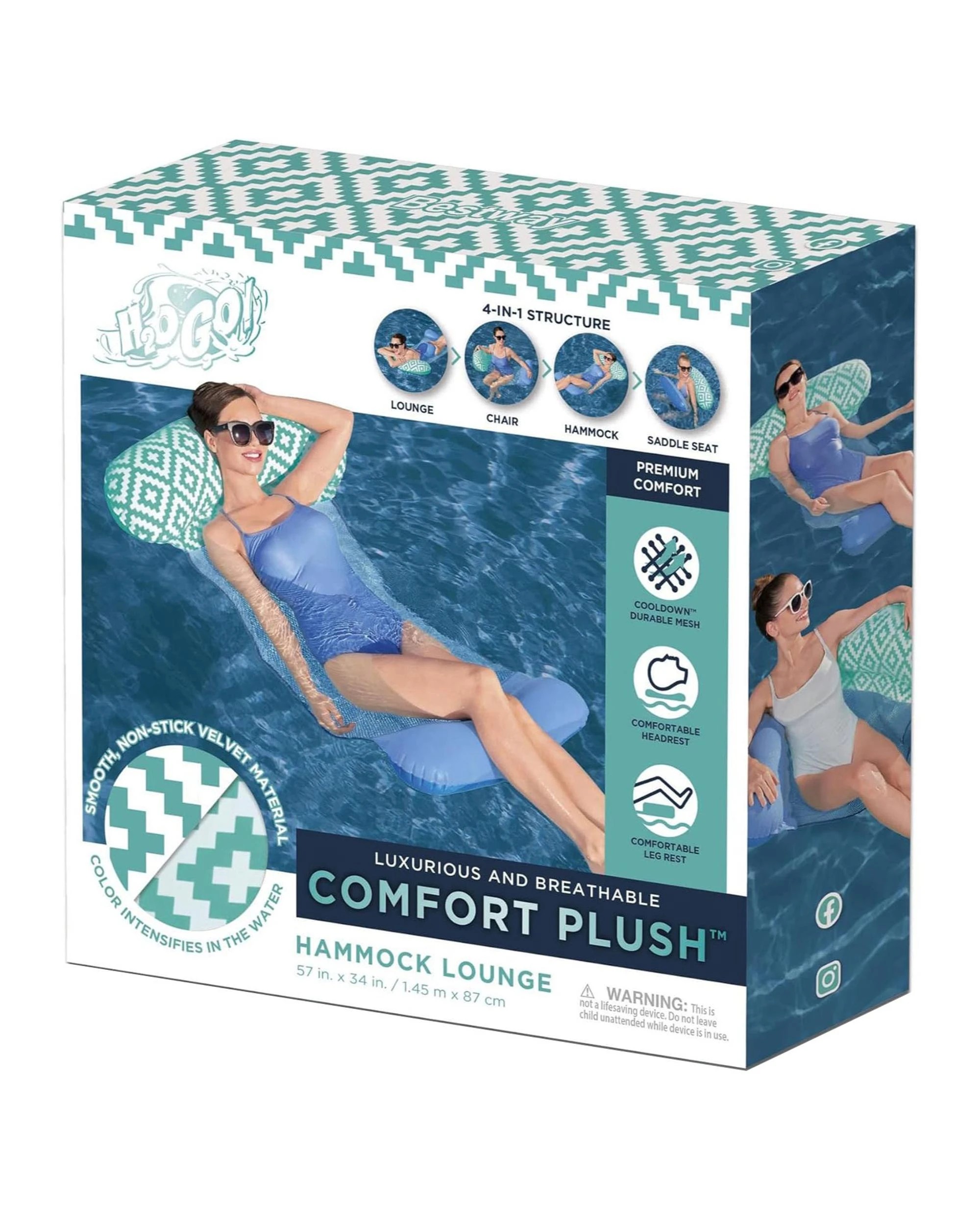 1 Bestway Comfort Plush Pool Hammock Lounge, 1 of 10