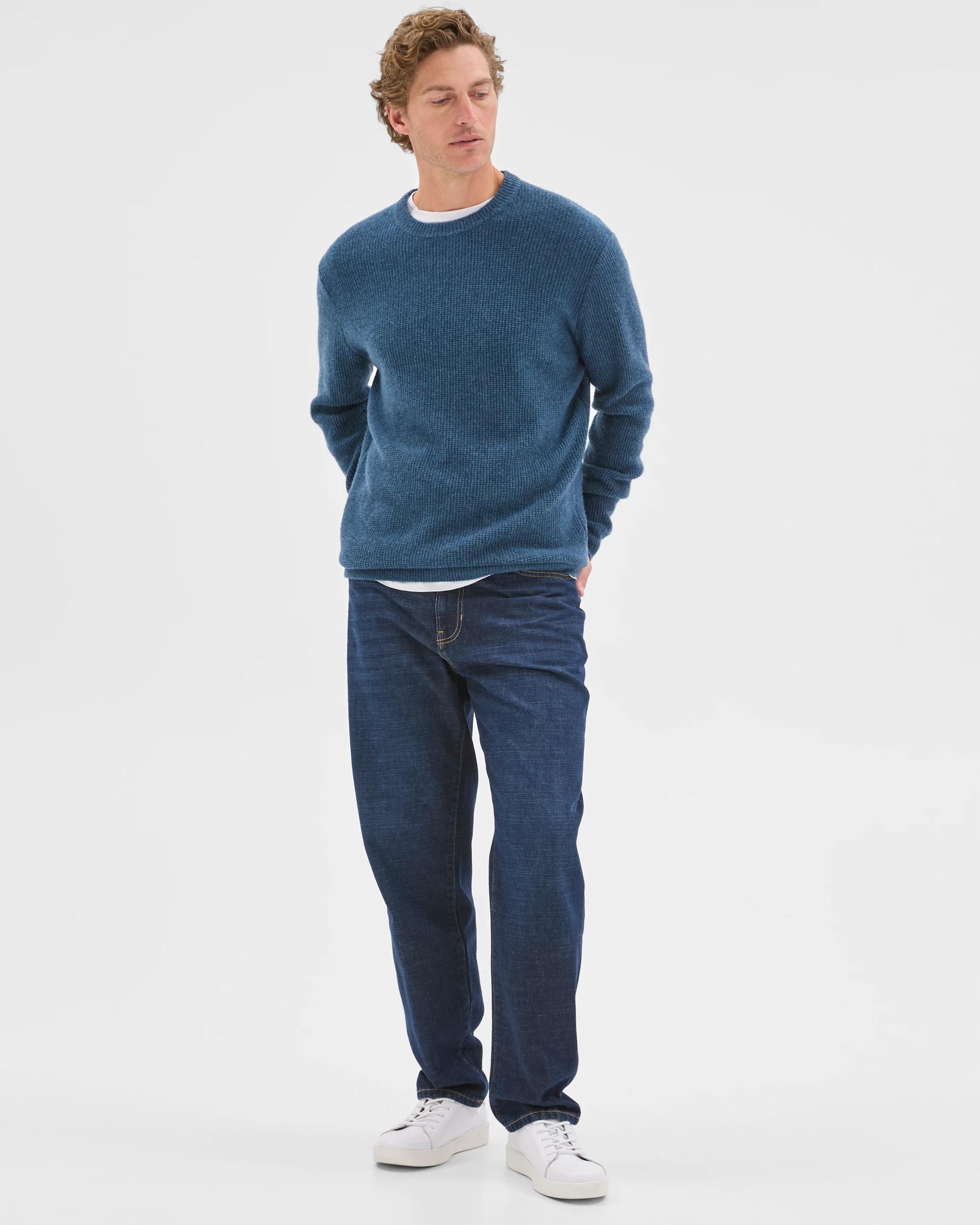 2 Target Man Lambswool Long Sleeve Crew Neck Knit Jumper BRIGHT BLUE, 2 of 7