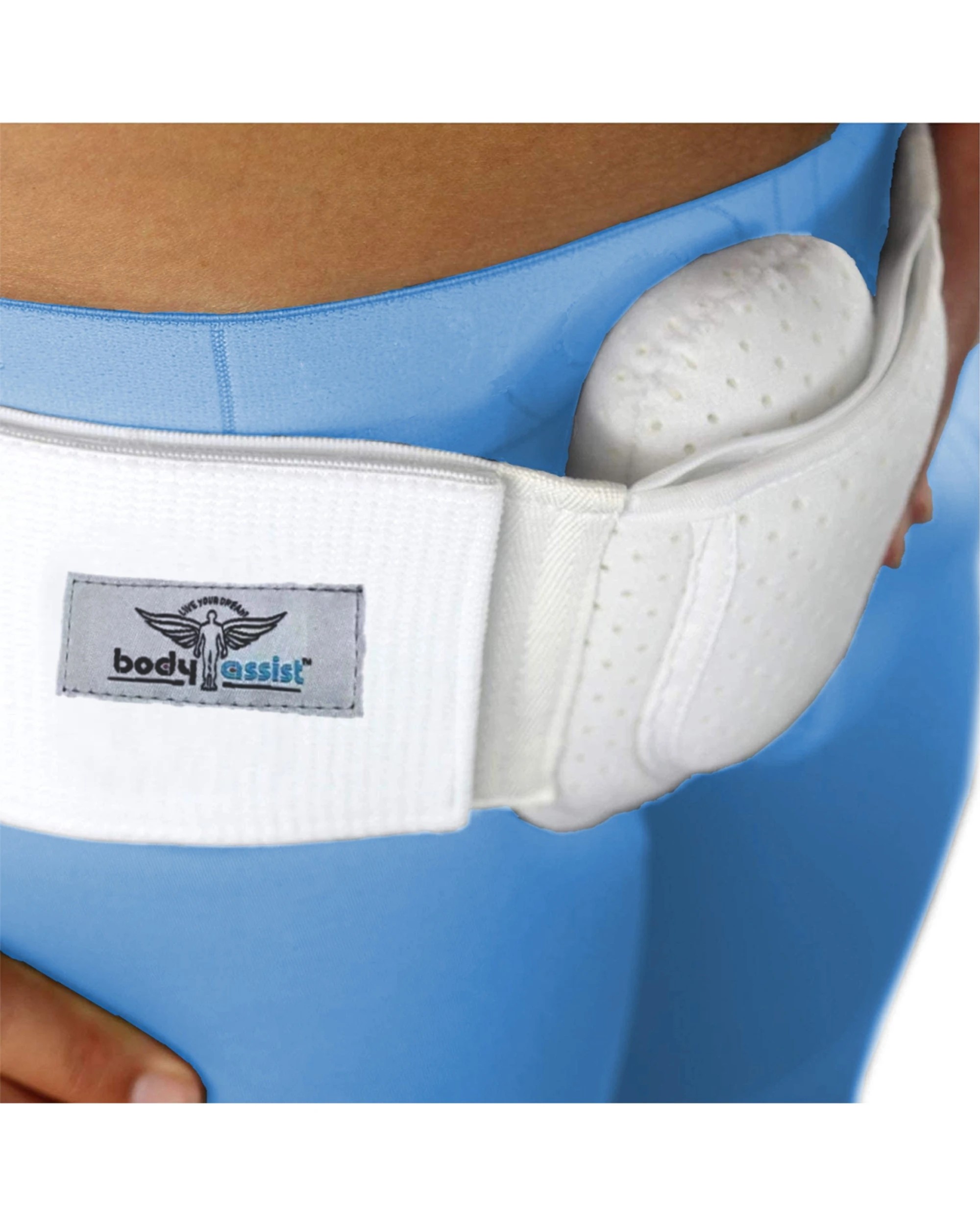 2 Bodyassist Hernia Support Truss Lightweight Cotton Compression LGE XLG - White, 2 of 6