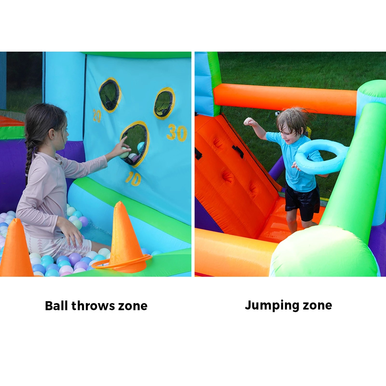 8 Doctor Dolphin 10-in-1 Inflatable Water Park Jumping Castle Bounce Pool Blower
 - Multi, 8 of 9