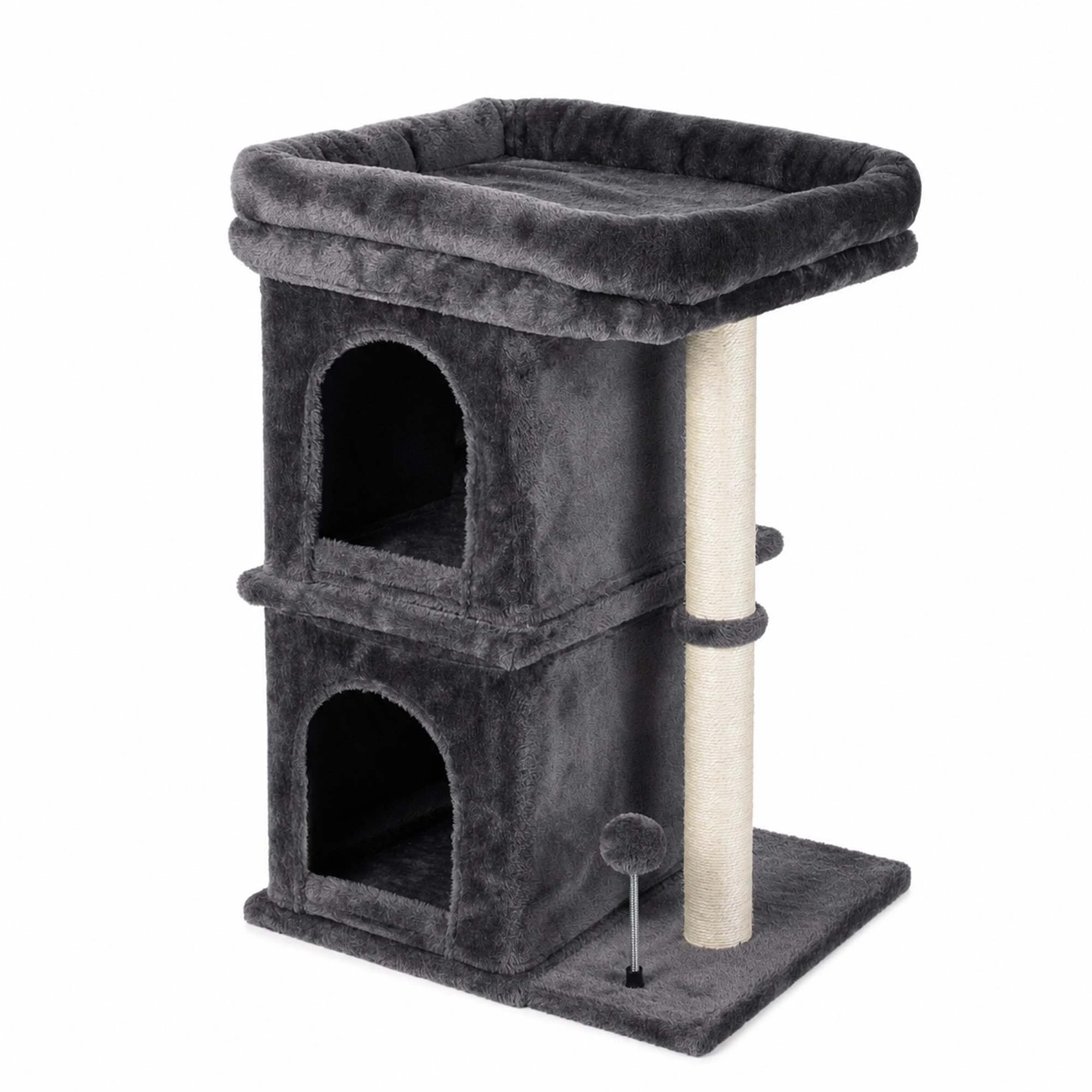 2 Pawz Cat Tree Cat Tower Top Perch Sisal Post E1 Particle Board - Grey - Grey, 2 of 8