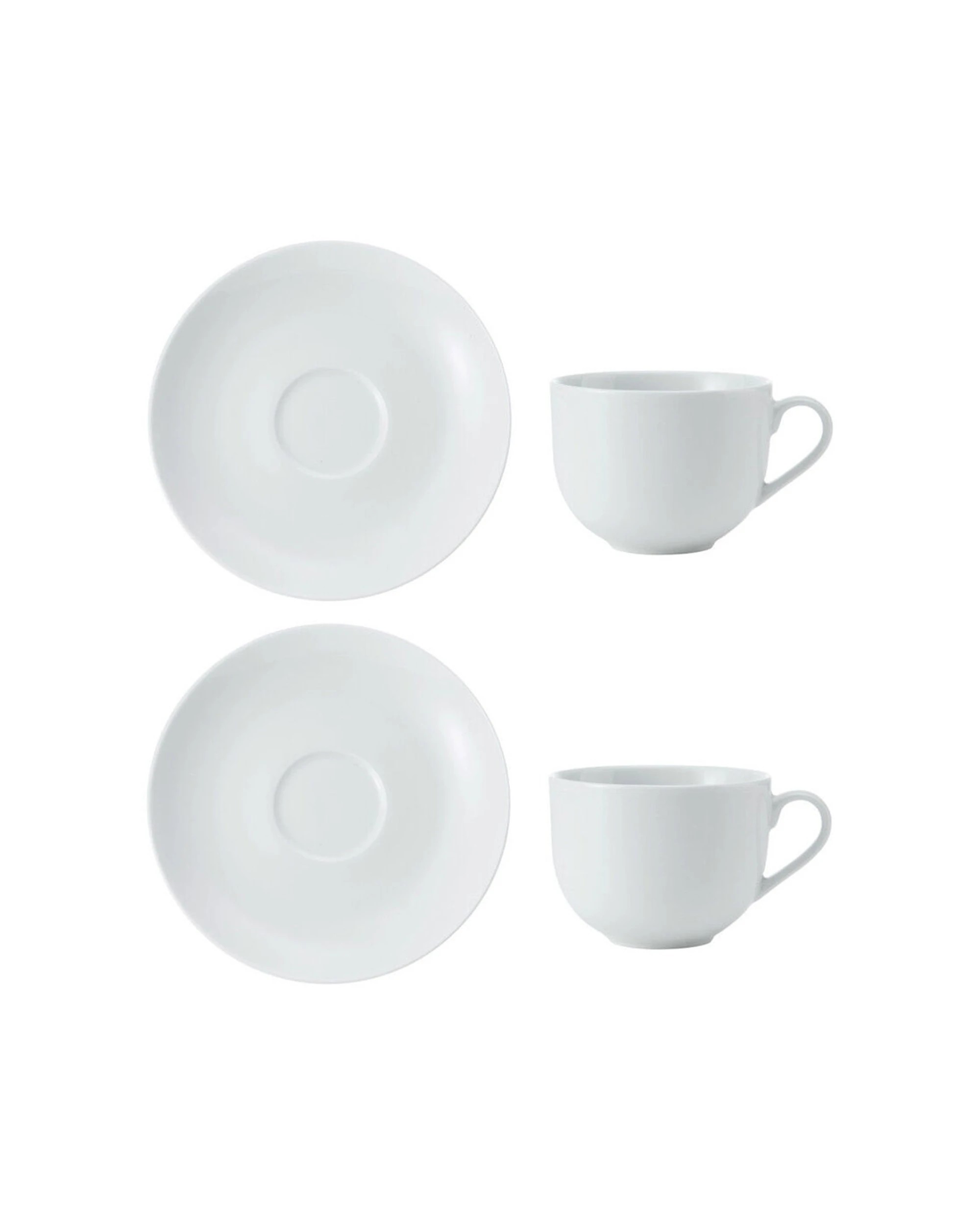 1 Mikasa 4pc Chalk Porcelain Tea Cups And Saucers Set 220ml - White, 1 of 6