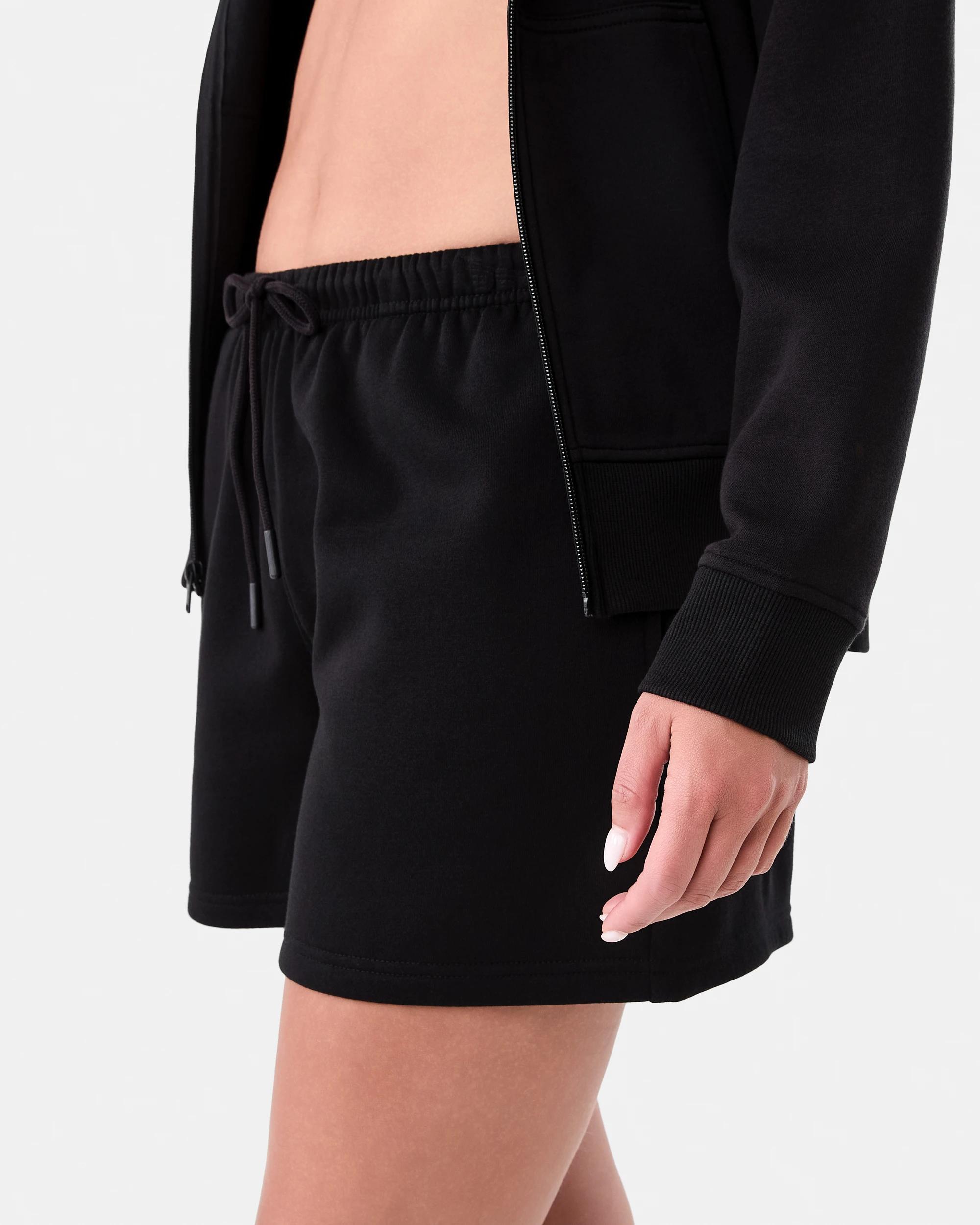 2 Active Womens Fleece Shorts Black, 2 of 6