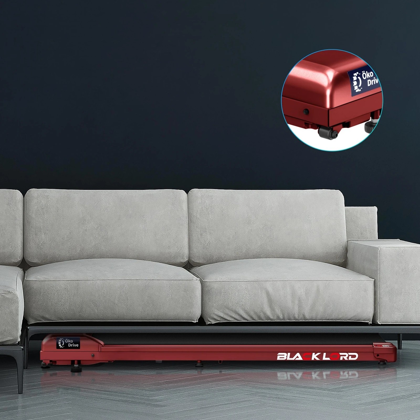 9 Black Lord Treadmill Electric Walking Pad Home Office Gym Fitness Remote Control - Red, 9 of 10