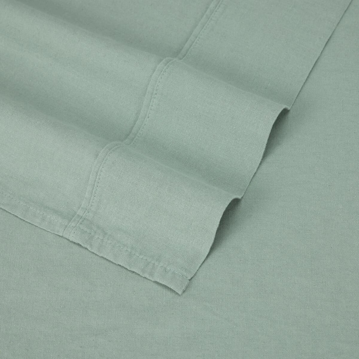 4 Cotton Linen Sheet Set - Queen Bed, Sage, 4 of 6
