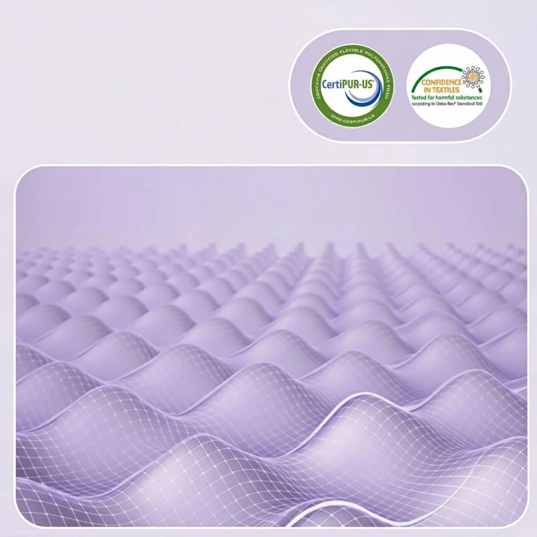 4 Giselle 5cm Memory Foam Mattress Topper Lavender Infused Egg Crate King Single - King Single Bed - Purple, 4 of 7