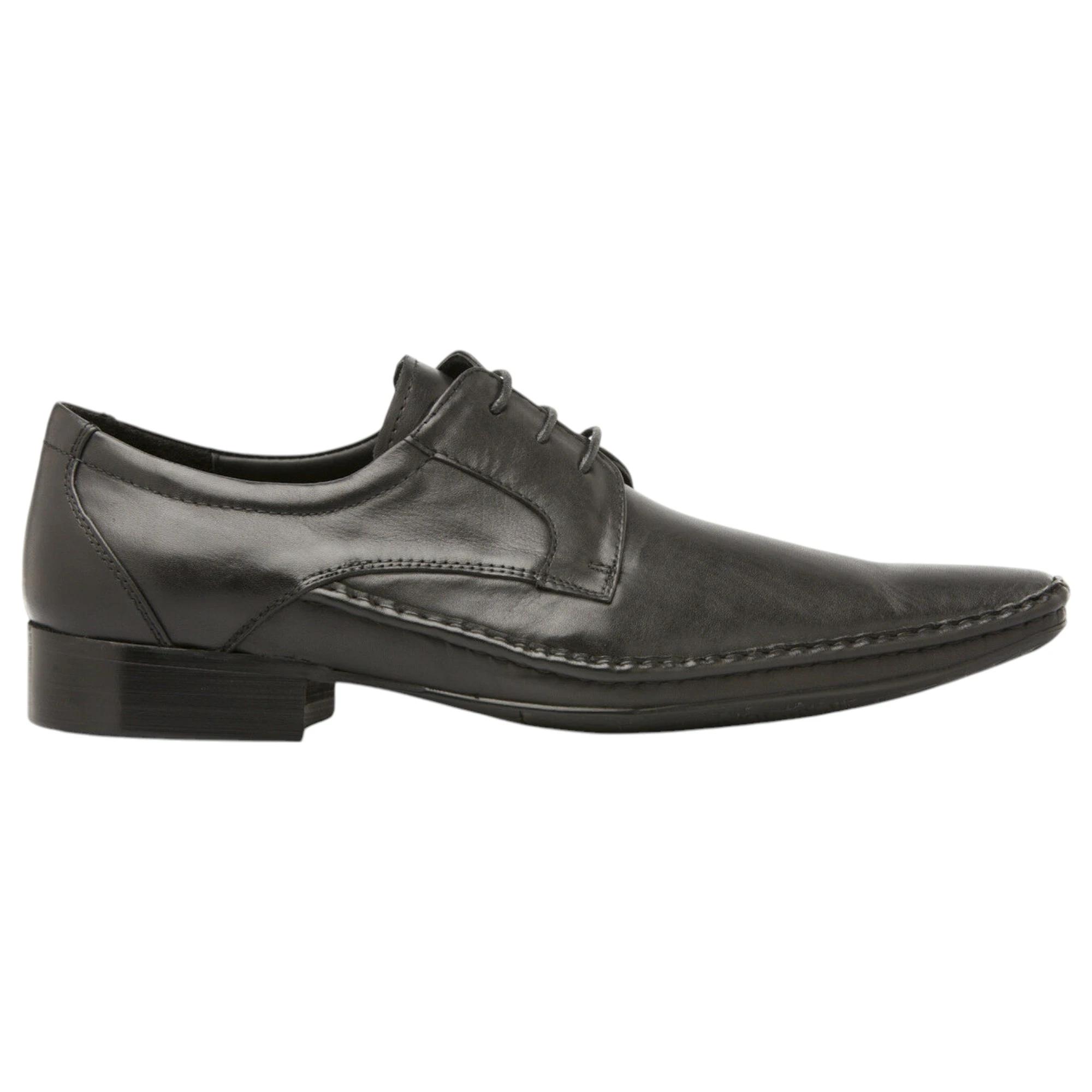 2 Zasel Mens Norris Leather Lace Up Work Formal Casual Work Formal Shoes BLACK, 2 of 3
