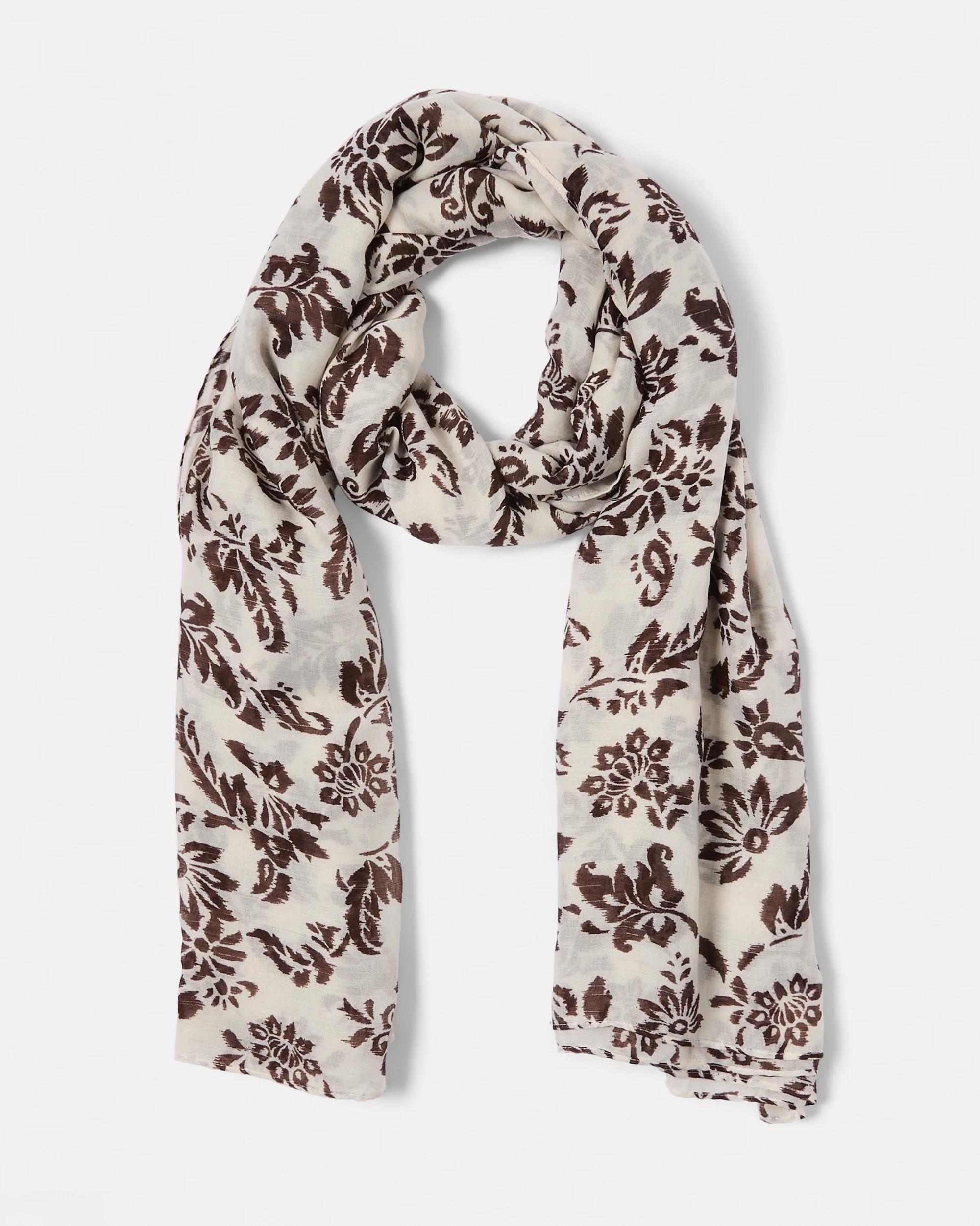 1 Large Lightweight Scarf Choc Ikat, 1 of 3